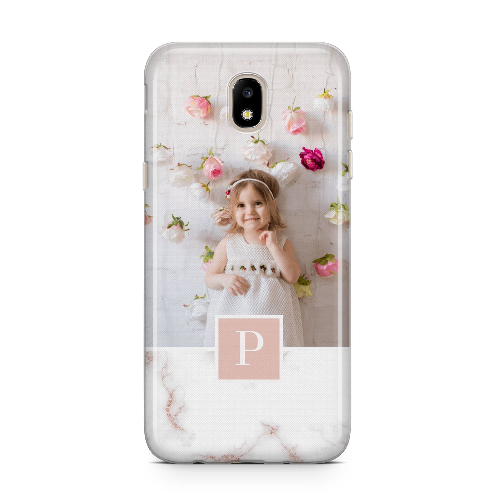 Monogram Marble Photo Upload Samsung J5 2017 Case