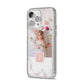 Monogram Marble Photo Upload iPhone 14 Pro Max Clear Tough Case Silver Angled Image