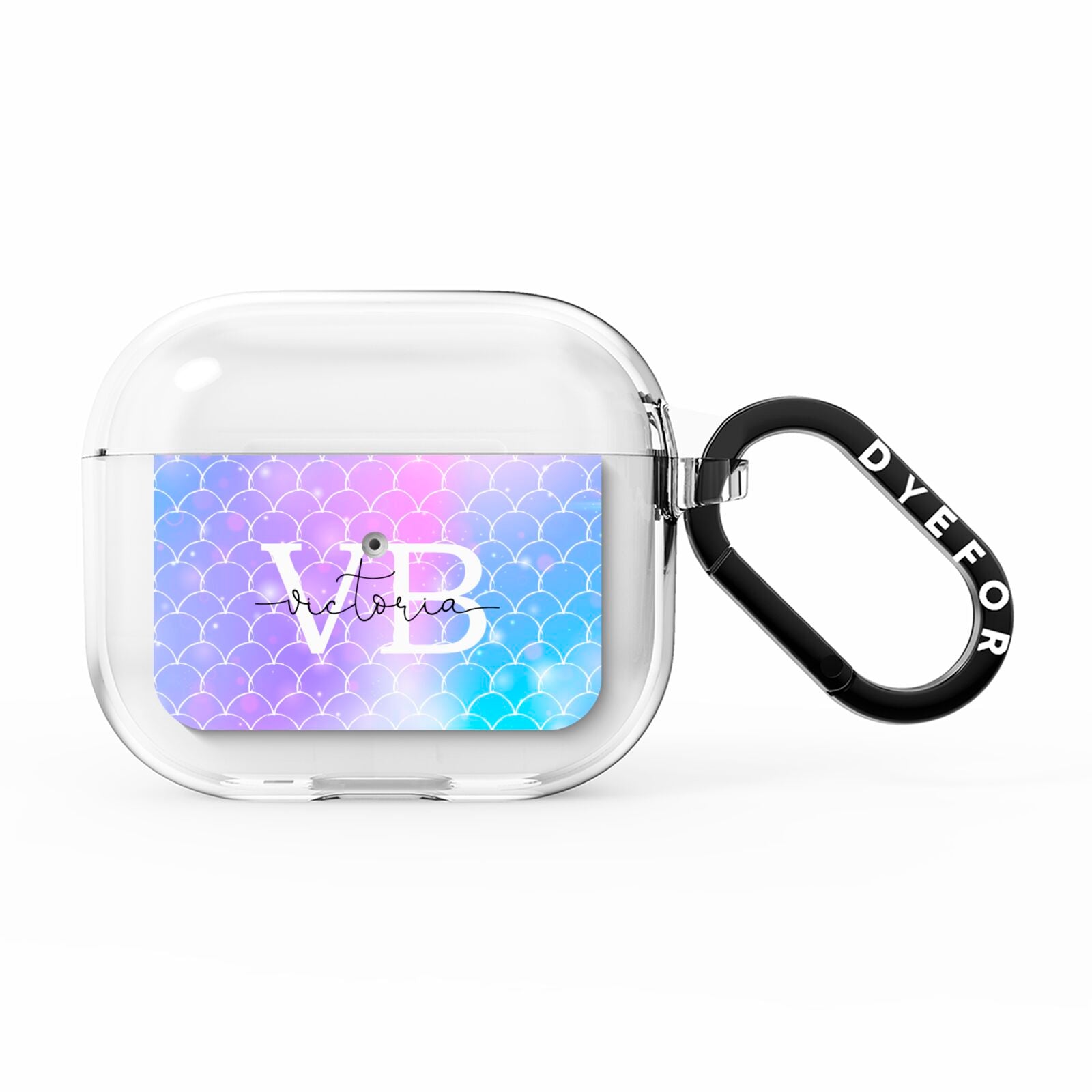 Monogram Mermaid Glitter with Name AirPods Clear Case 3rd Gen