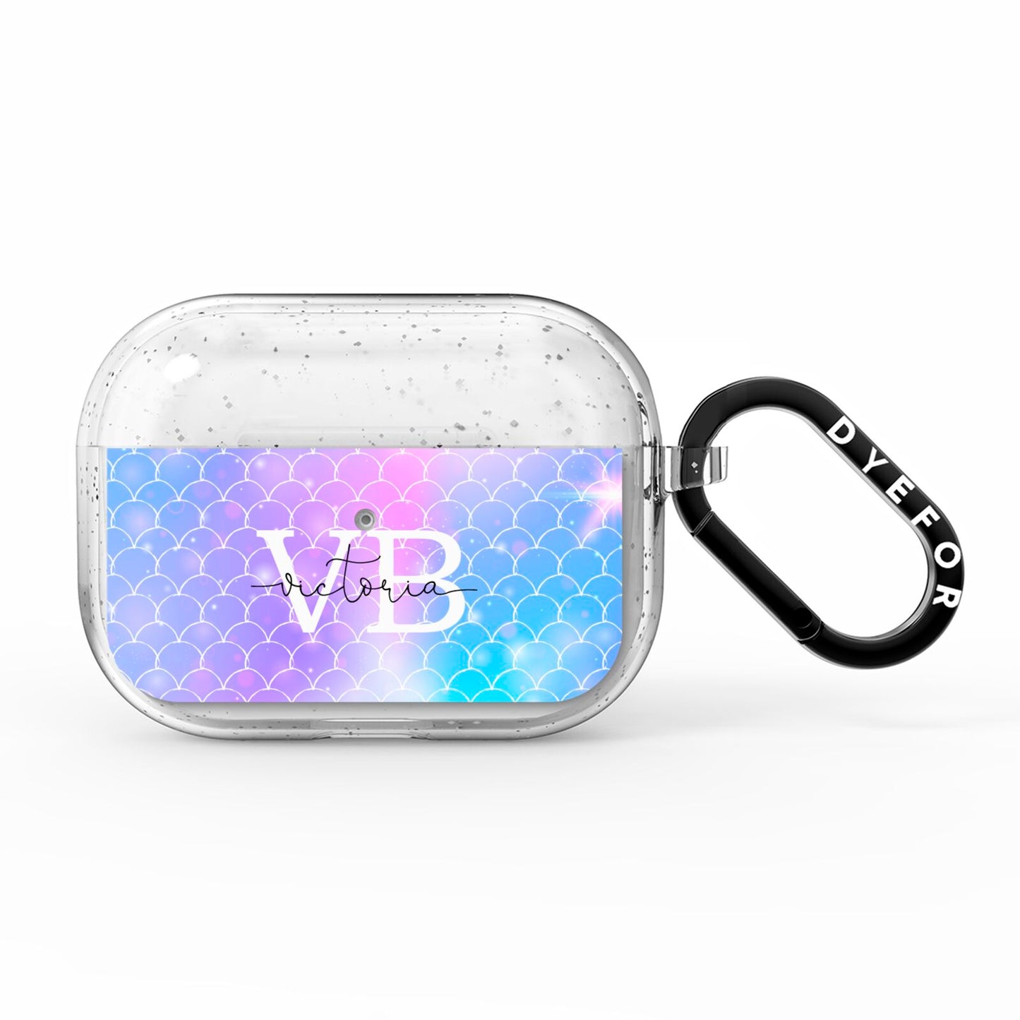 Monogram Mermaid Glitter with Name AirPods Pro Glitter Case