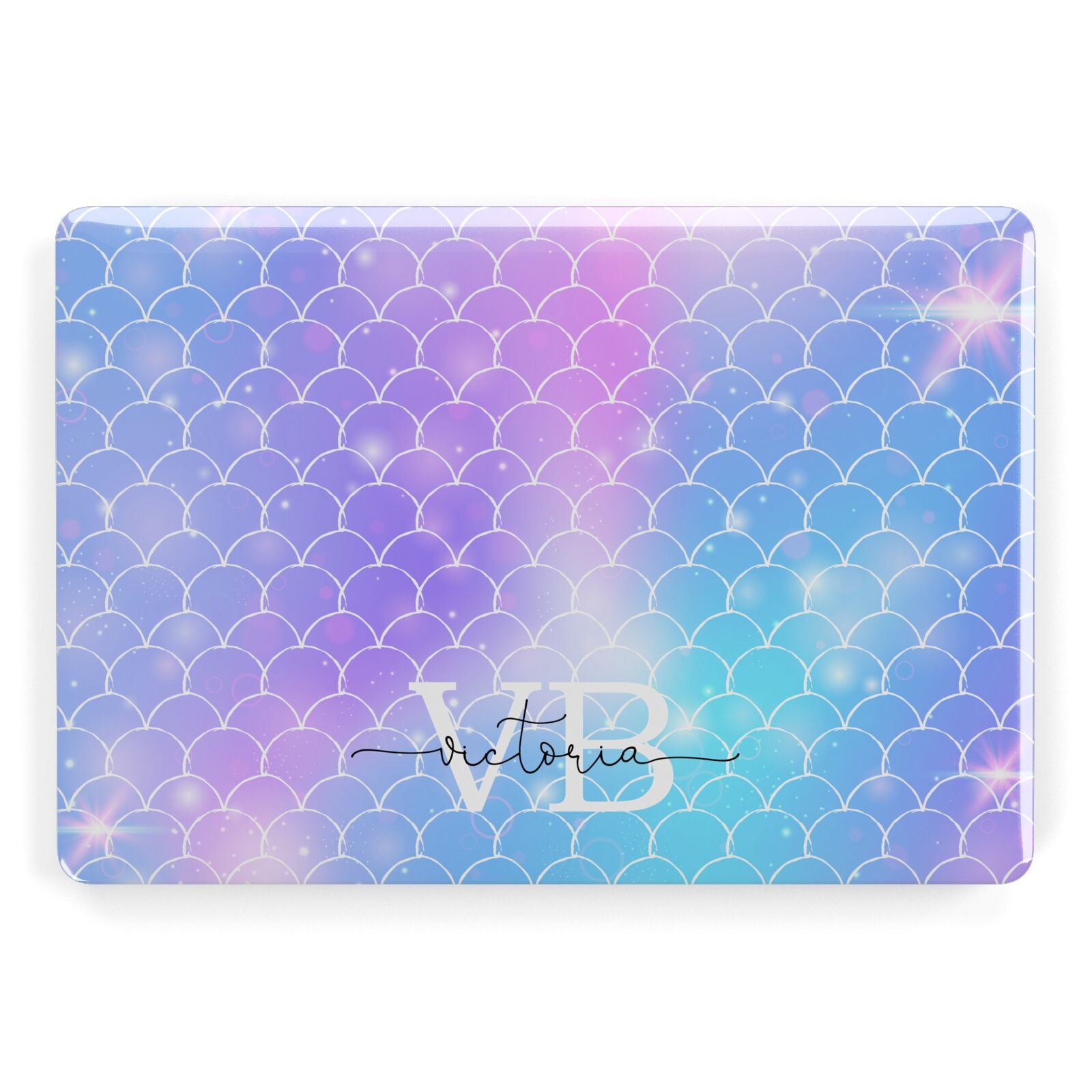 Monogram Mermaid Glitter with Name Apple MacBook Case