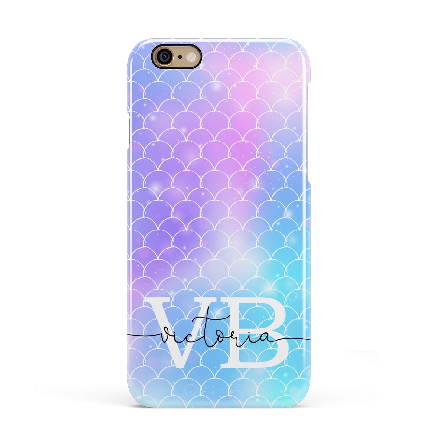 Monogram Mermaid Glitter with Name Apple iPhone 6 3D Snap Case