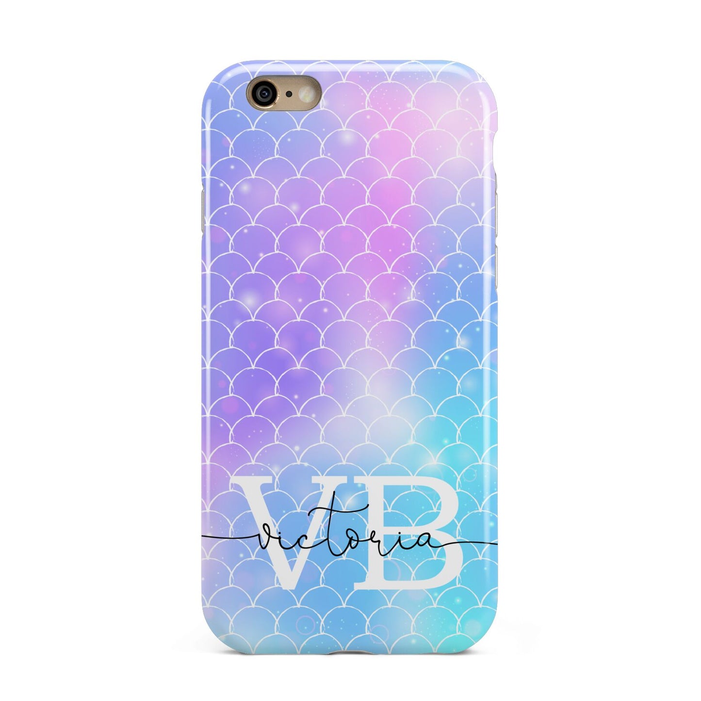 Monogram Mermaid Glitter with Name Apple iPhone 6 3D Tough Case