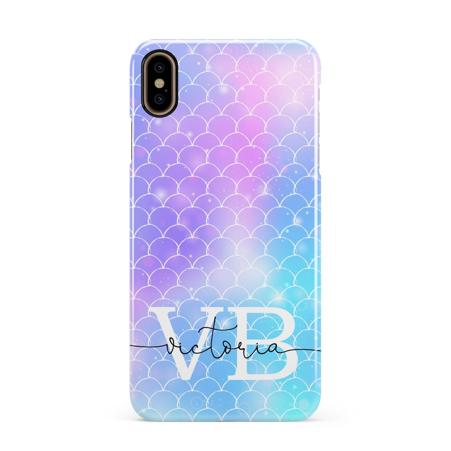 Monogram Mermaid Glitter with Name Apple iPhone Xs Max 3D Snap Case