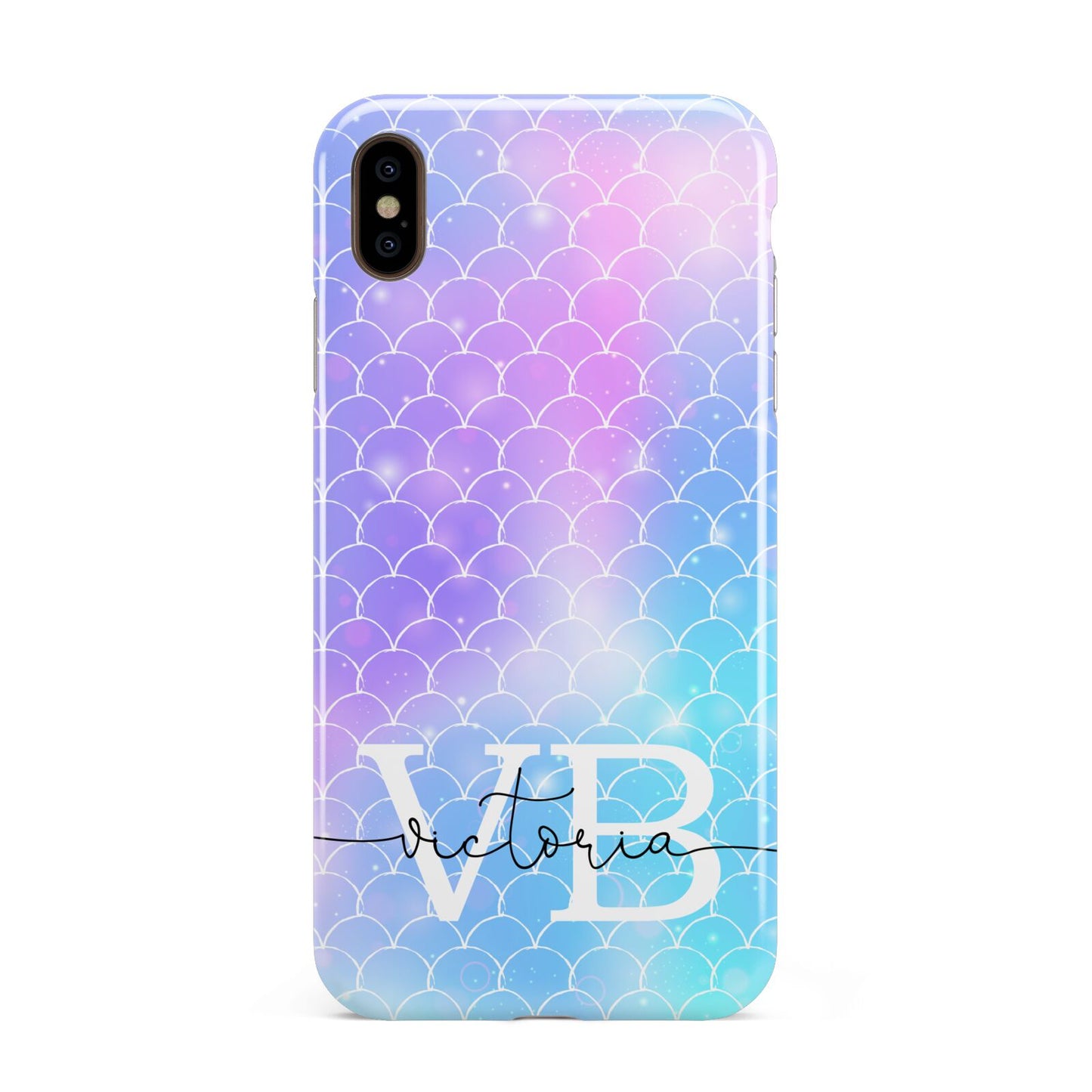 Monogram Mermaid Glitter with Name Apple iPhone Xs Max 3D Tough Case