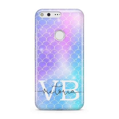 Monogram Mermaid Glitter with Name Google Pixel Case