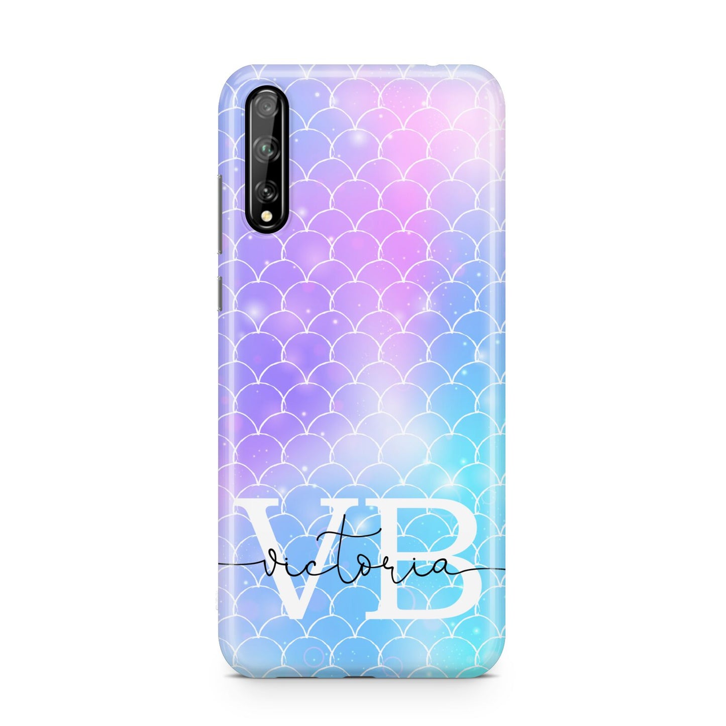 Monogram Mermaid Glitter with Name Huawei Enjoy 10s Phone Case