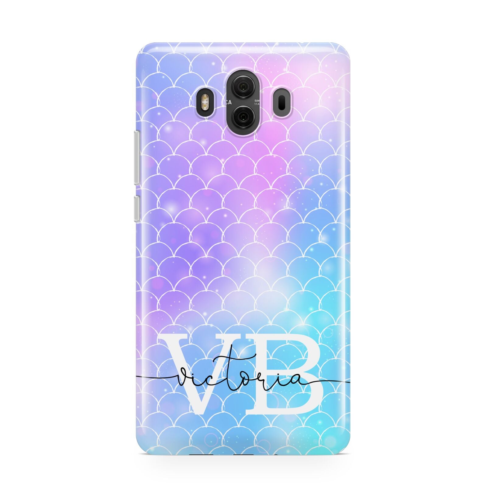 Monogram Mermaid Glitter with Name Huawei Mate 10 Protective Phone Case