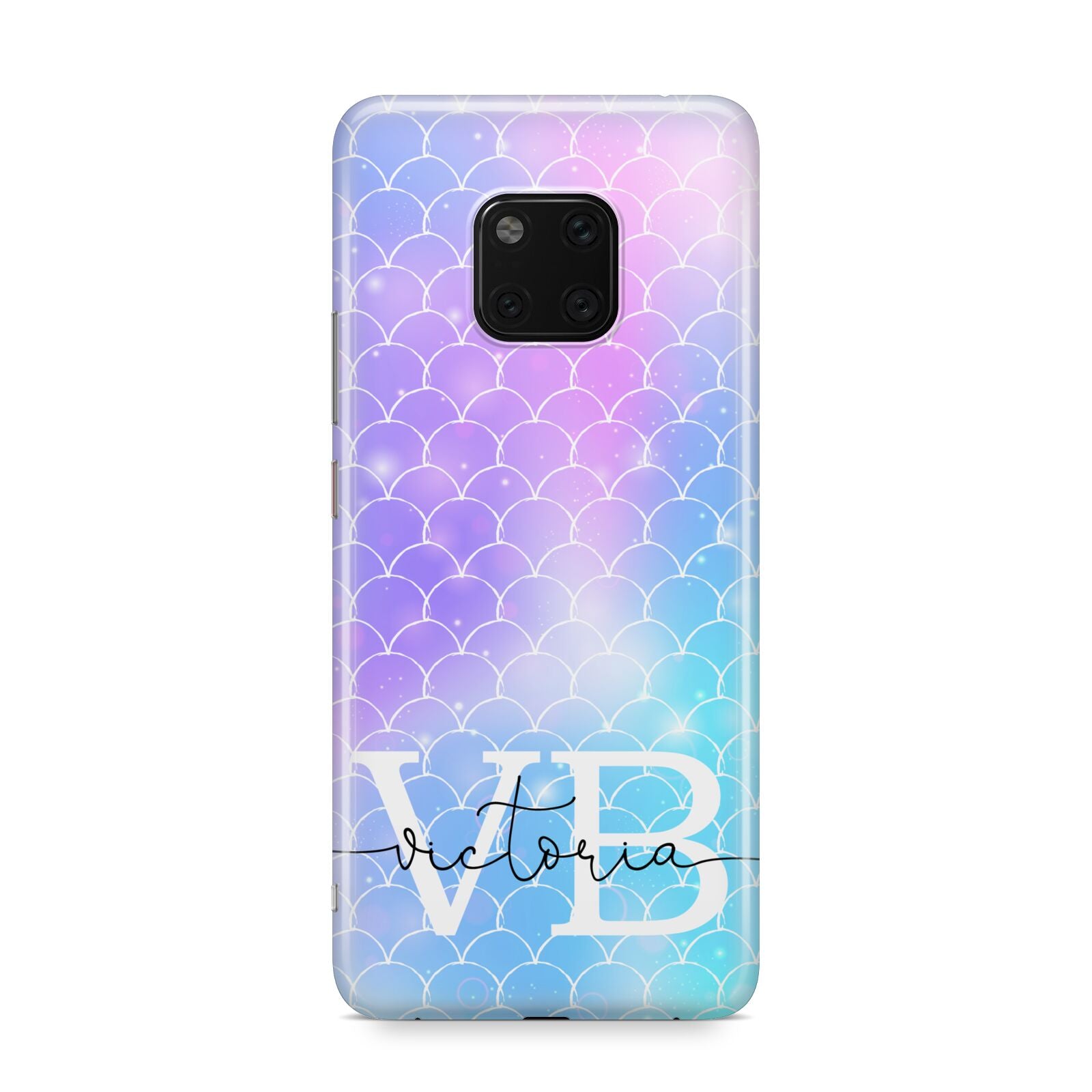 Monogram Mermaid Glitter with Name Huawei Mate 20 Pro Phone Case