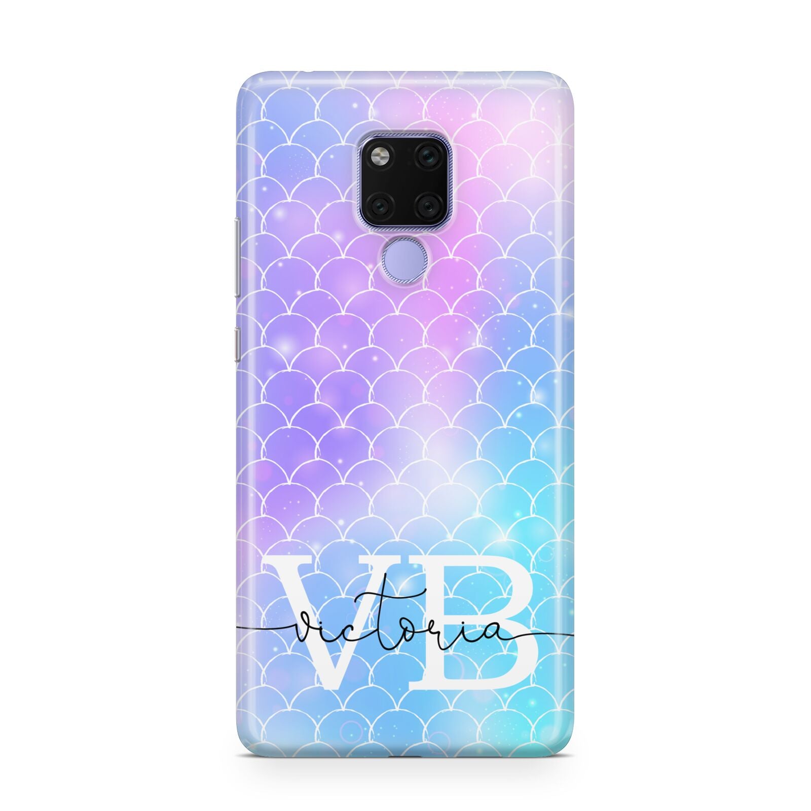 Monogram Mermaid Glitter with Name Huawei Mate 20X Phone Case