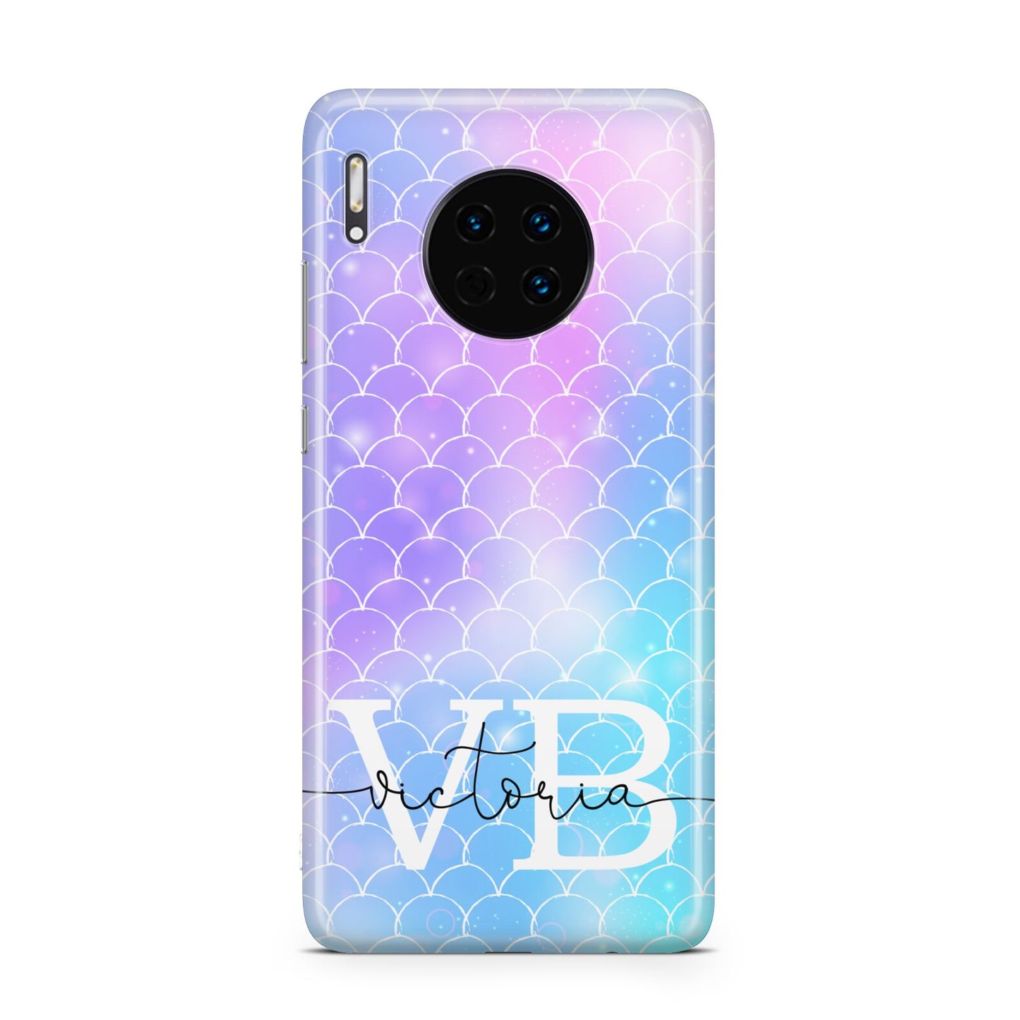 Monogram Mermaid Glitter with Name Huawei Mate 30