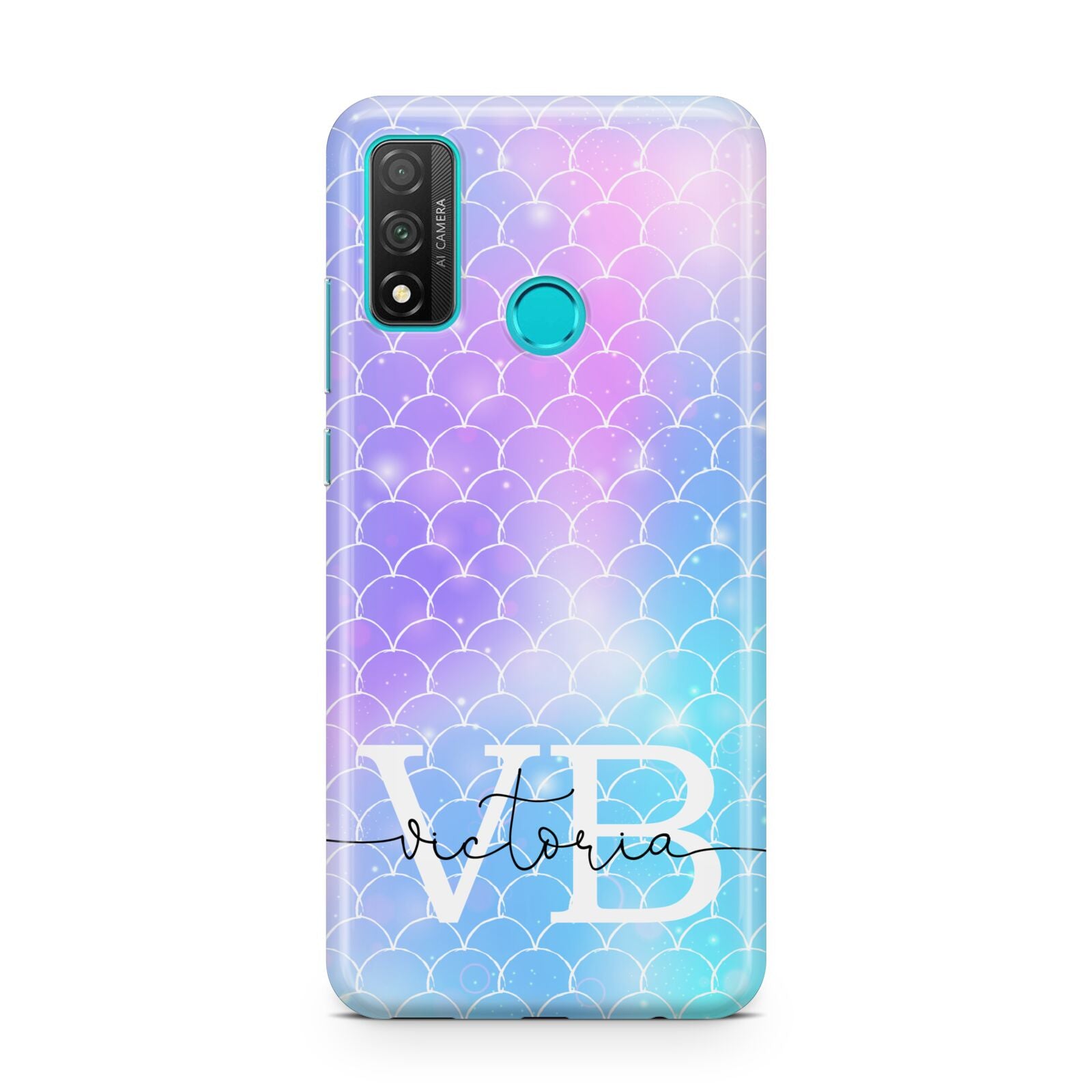 Monogram Mermaid Glitter with Name Huawei P Smart 2020