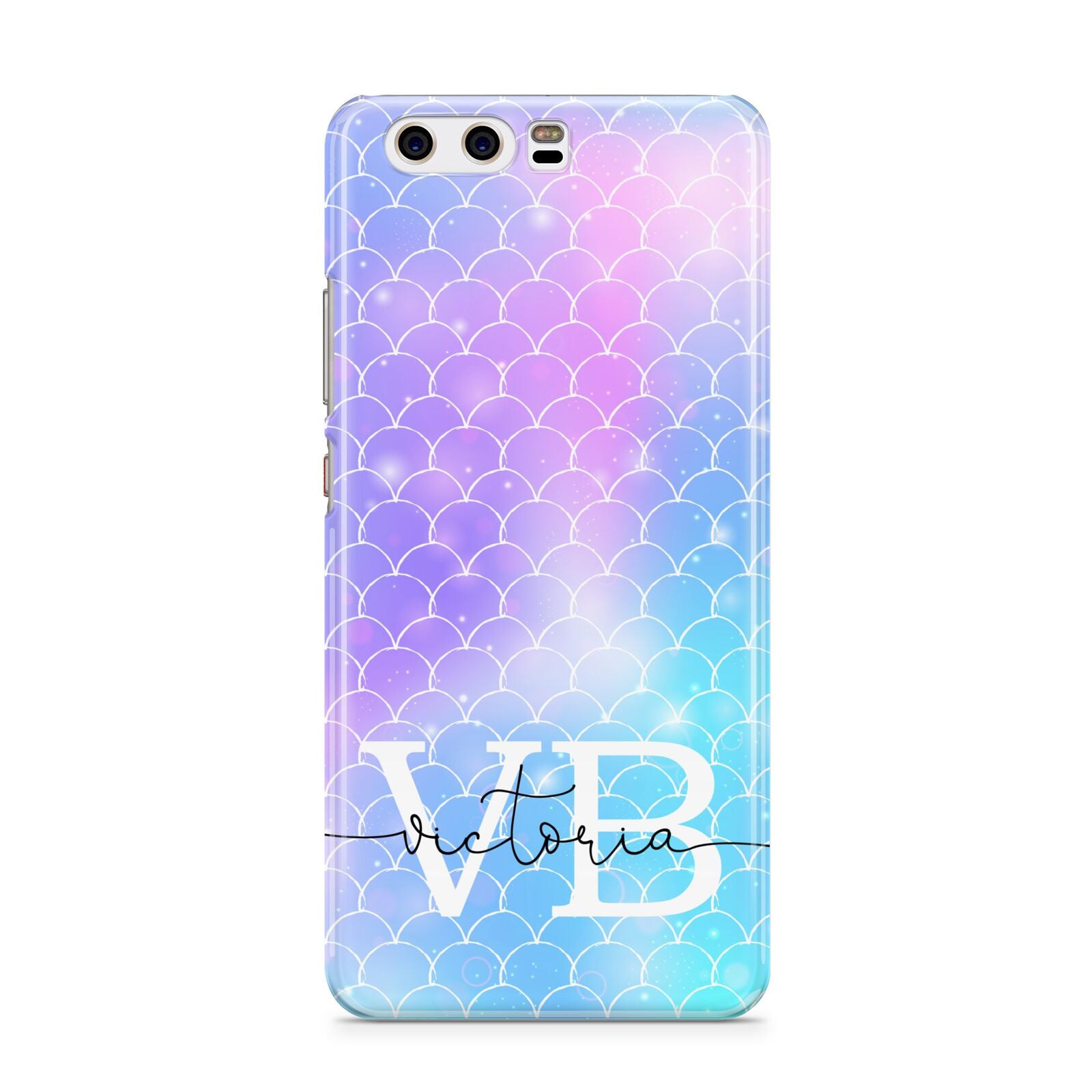 Monogram Mermaid Glitter with Name Huawei P10 Phone Case