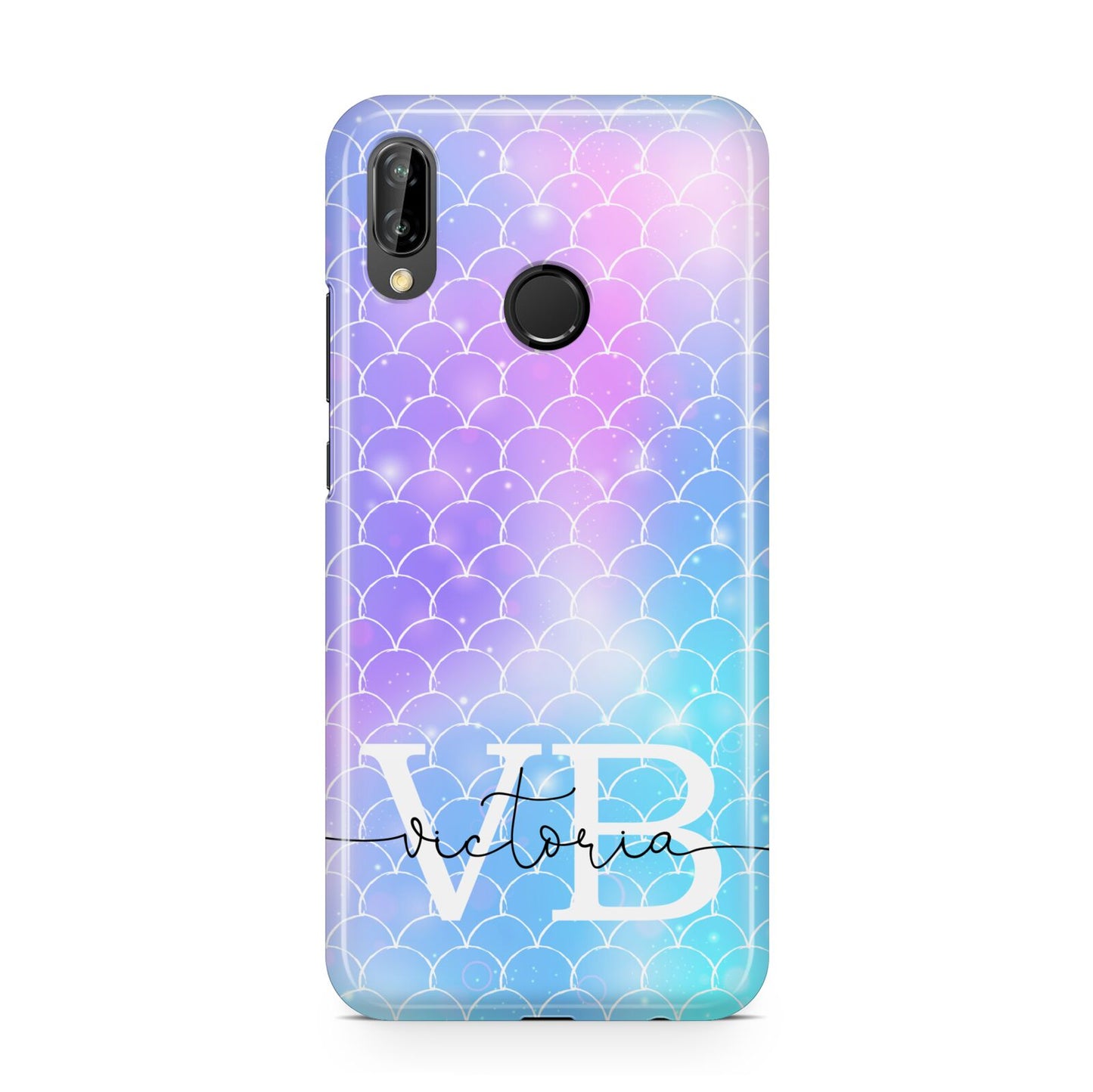 Monogram Mermaid Glitter with Name Huawei P20 Lite Phone Case