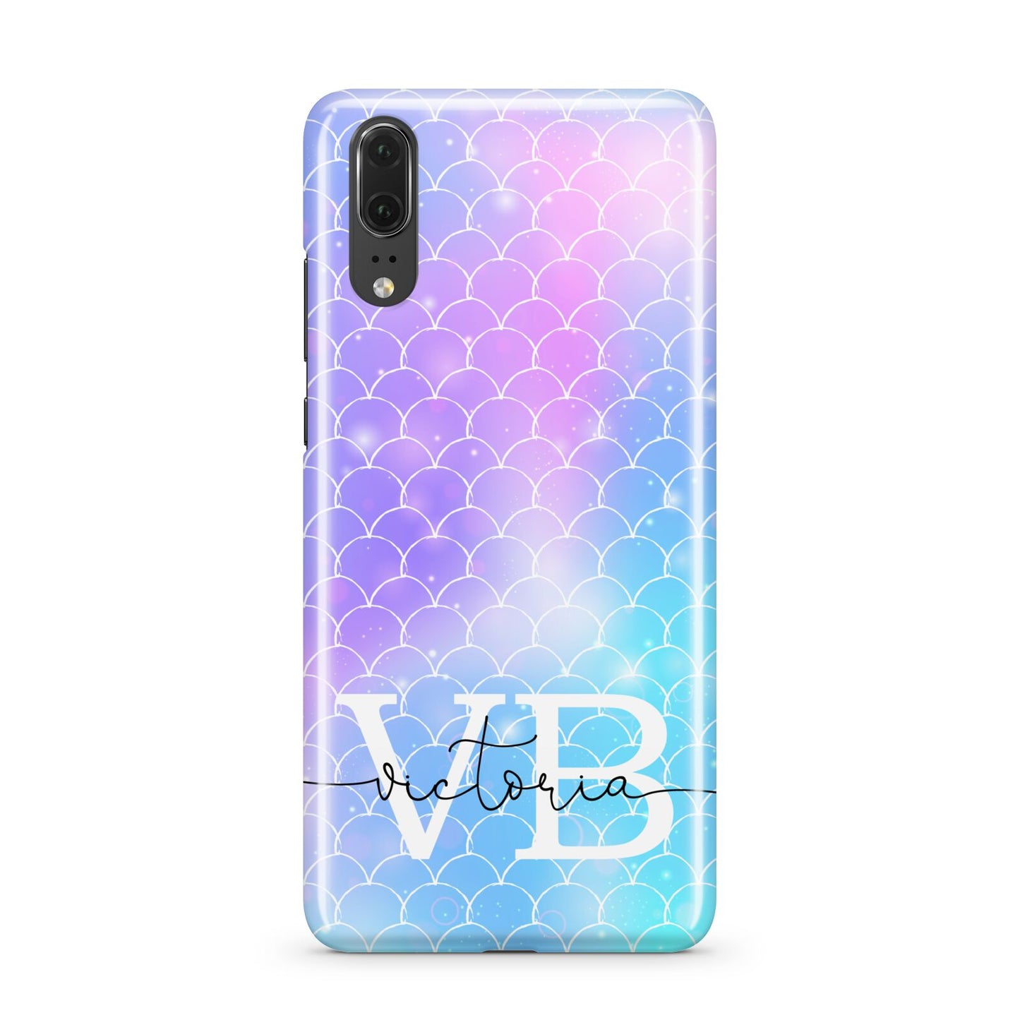 Monogram Mermaid Glitter with Name Huawei P20 Phone Case