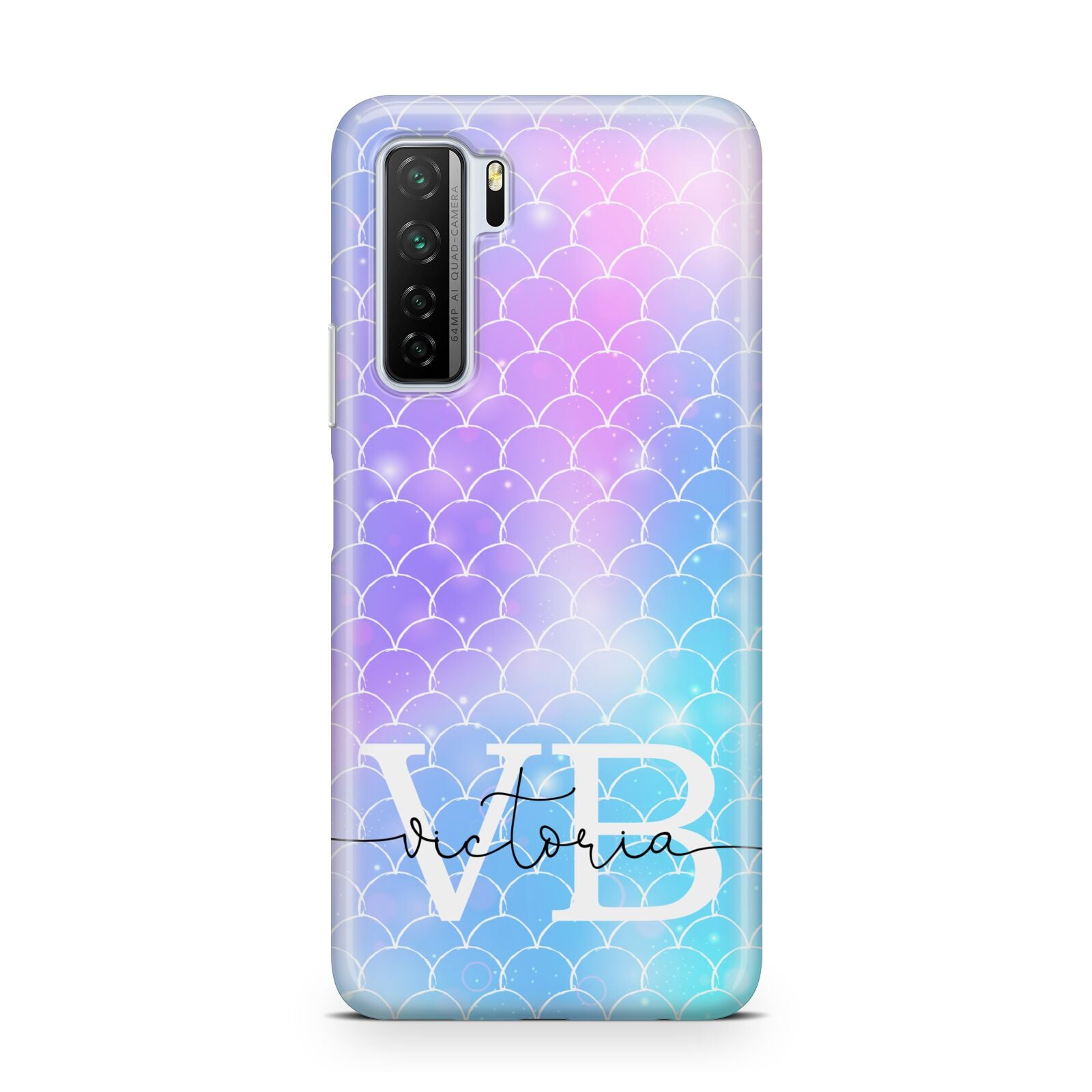 Monogram Mermaid Glitter with Name Huawei P40 Lite 5G Phone Case