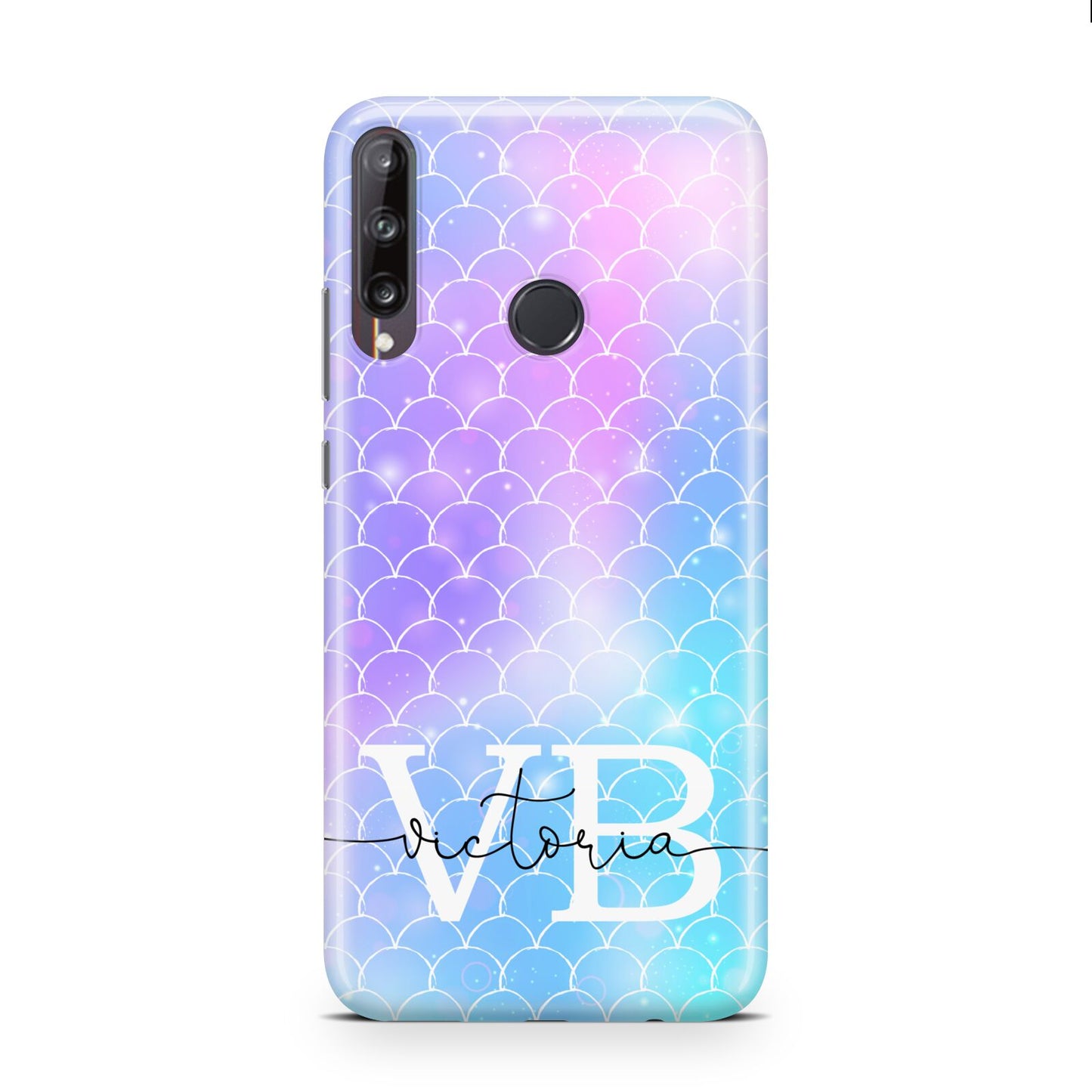 Monogram Mermaid Glitter with Name Huawei P40 Lite E Phone Case