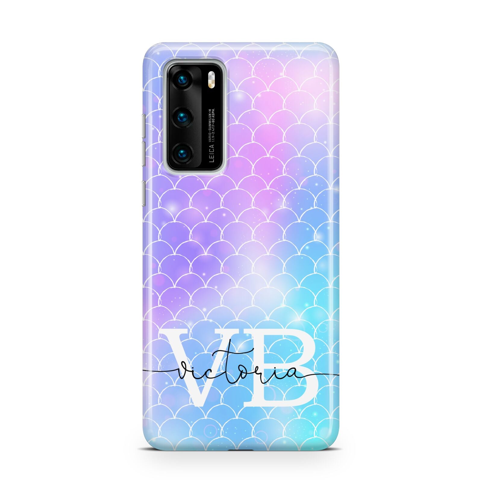 Monogram Mermaid Glitter with Name Huawei P40 Phone Case