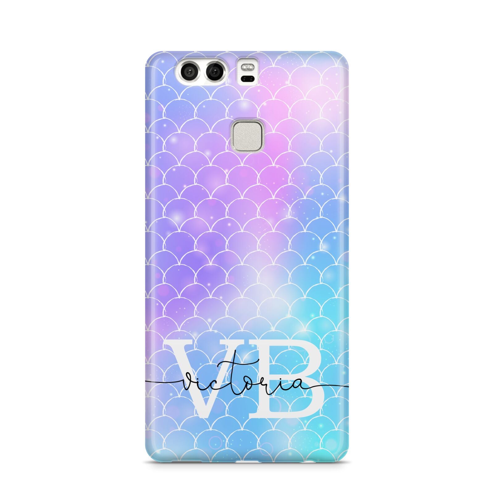 Monogram Mermaid Glitter with Name Huawei P9 Case