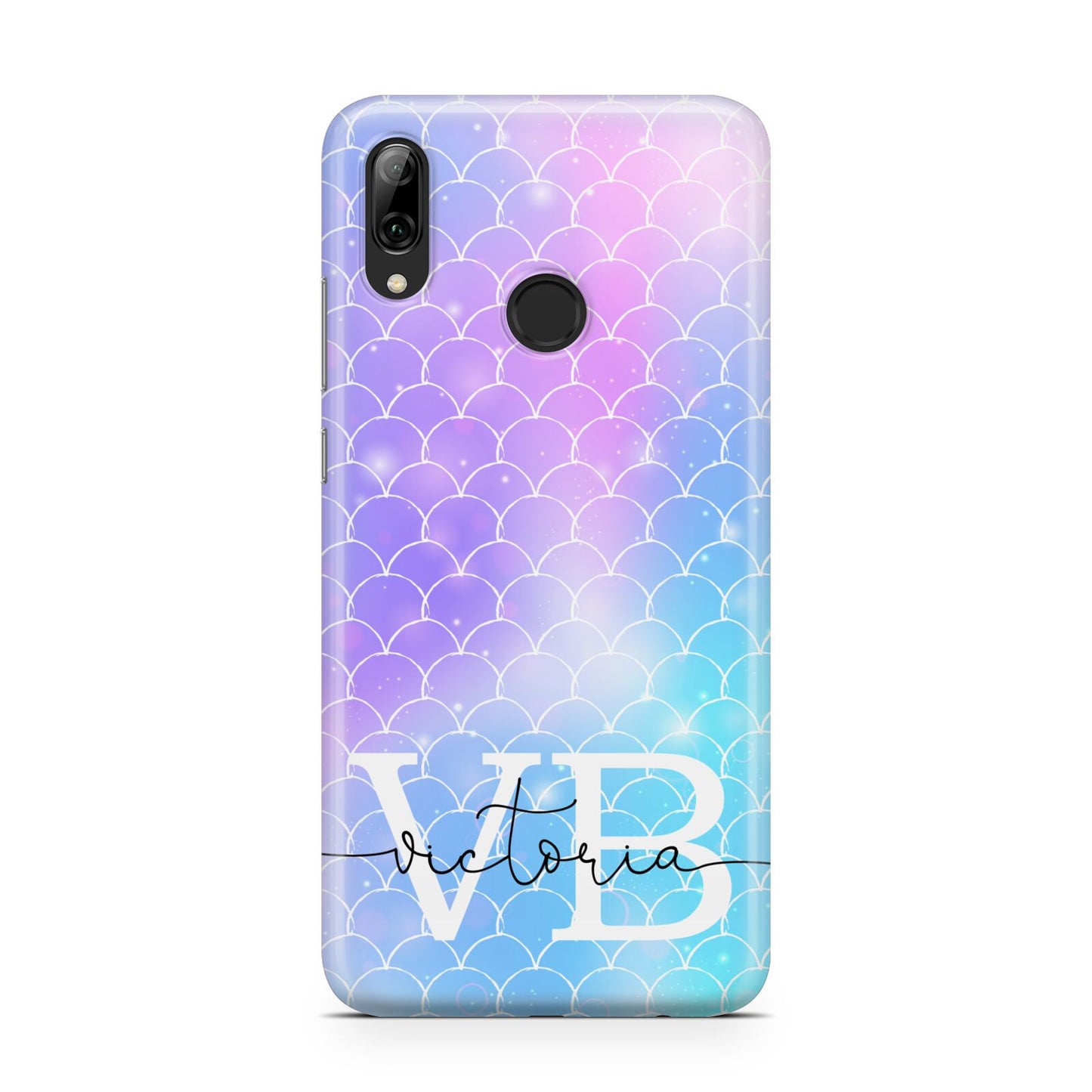 Monogram Mermaid Glitter with Name Huawei Y7 2019