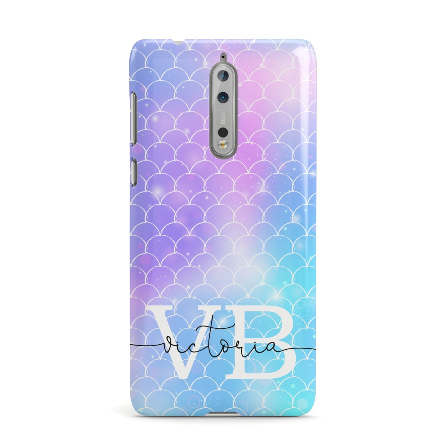 Monogram Mermaid Glitter with Name Nokia Case