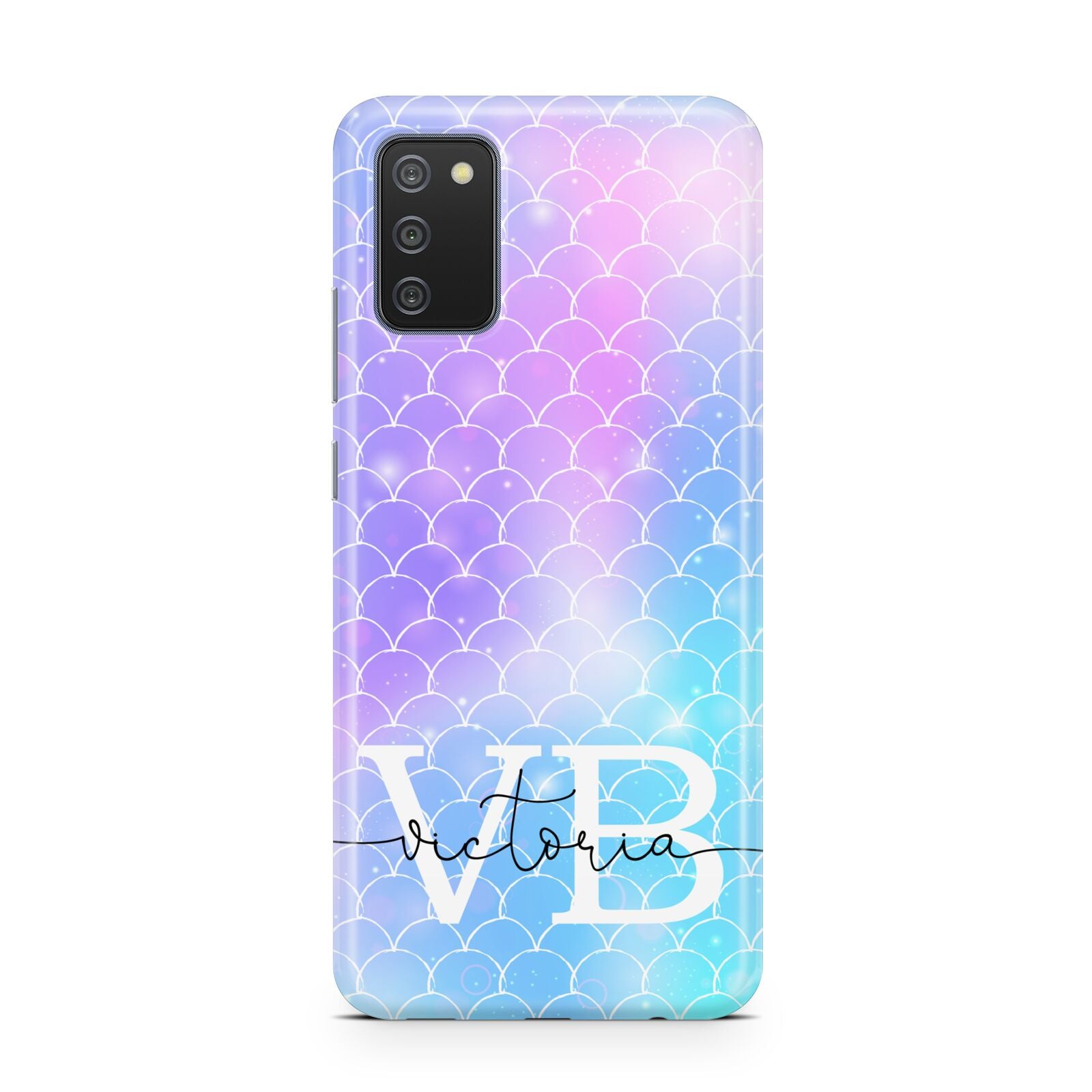 Monogram Mermaid Glitter with Name Samsung A02s Case