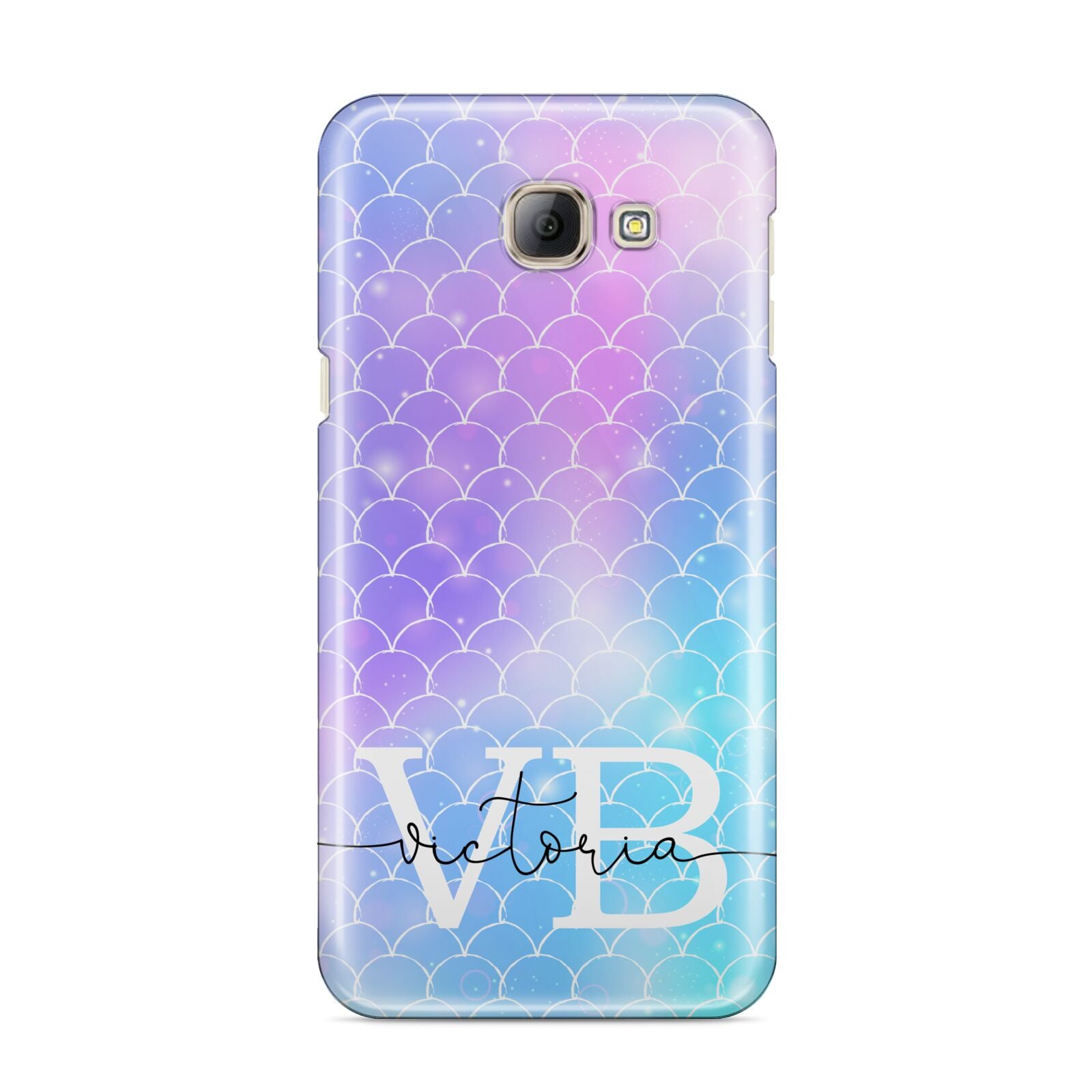 Monogram Mermaid Glitter with Name Samsung Galaxy A8 2016 Case