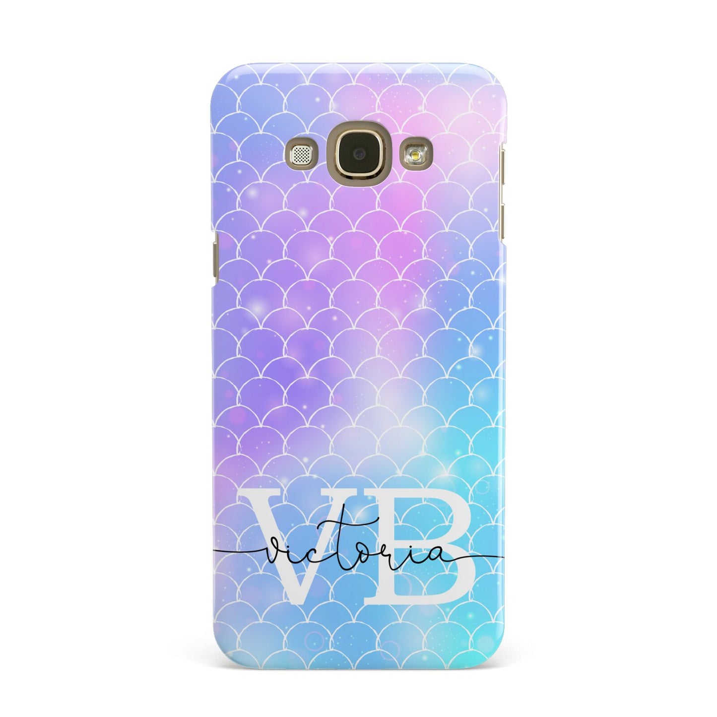 Monogram Mermaid Glitter with Name Samsung Galaxy A8 Case