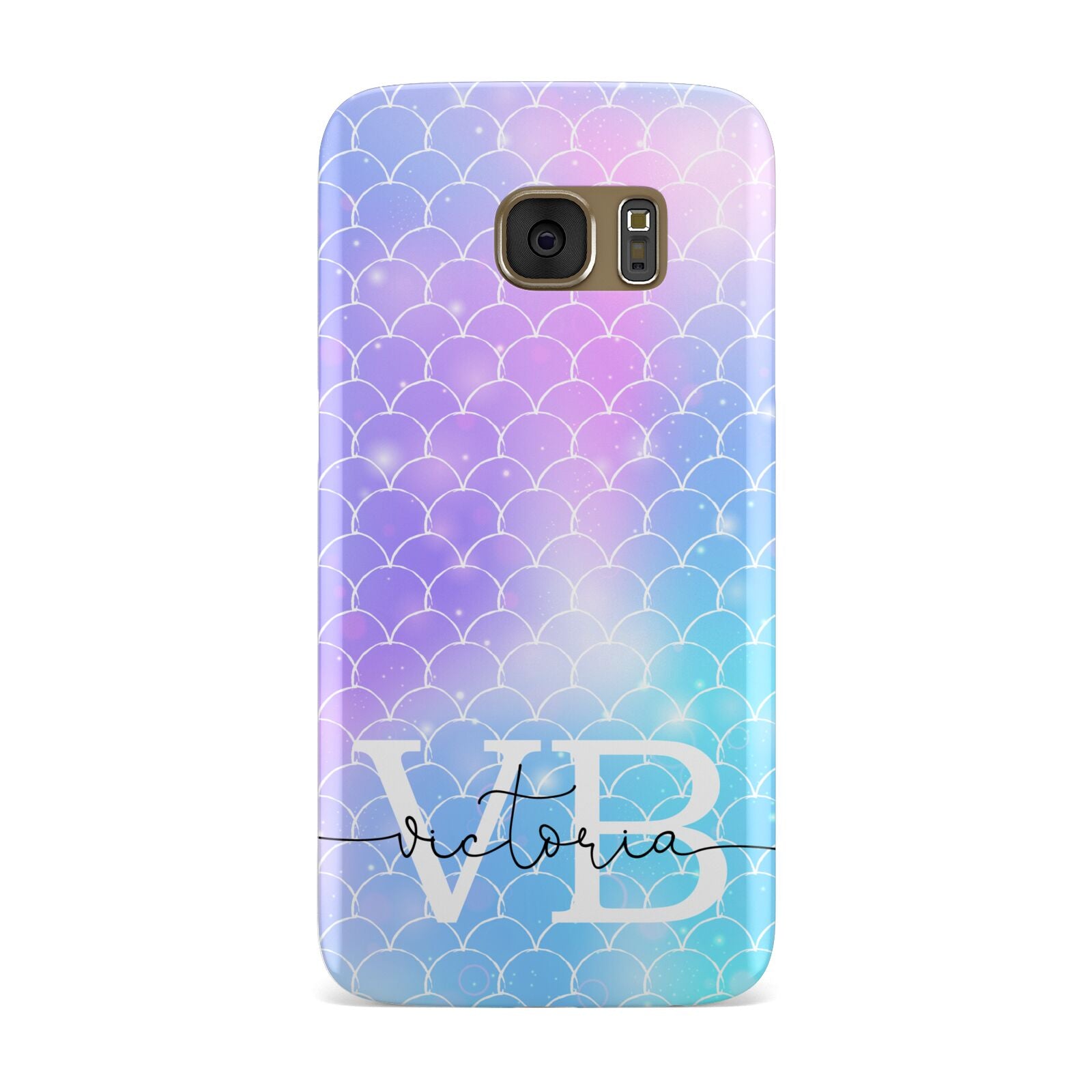 Monogram Mermaid Glitter with Name Samsung Galaxy Case