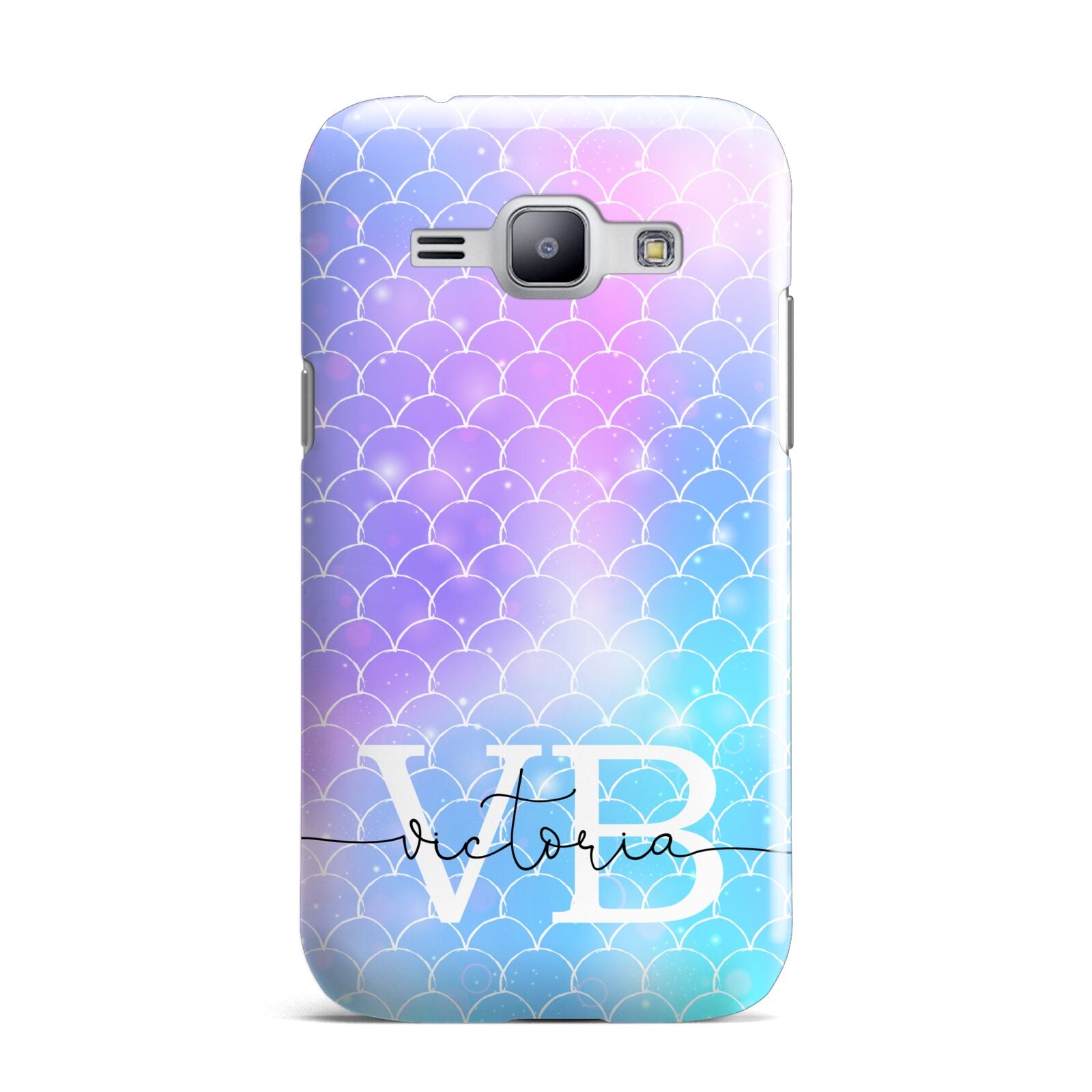 Monogram Mermaid Glitter with Name Samsung Galaxy J1 2015 Case