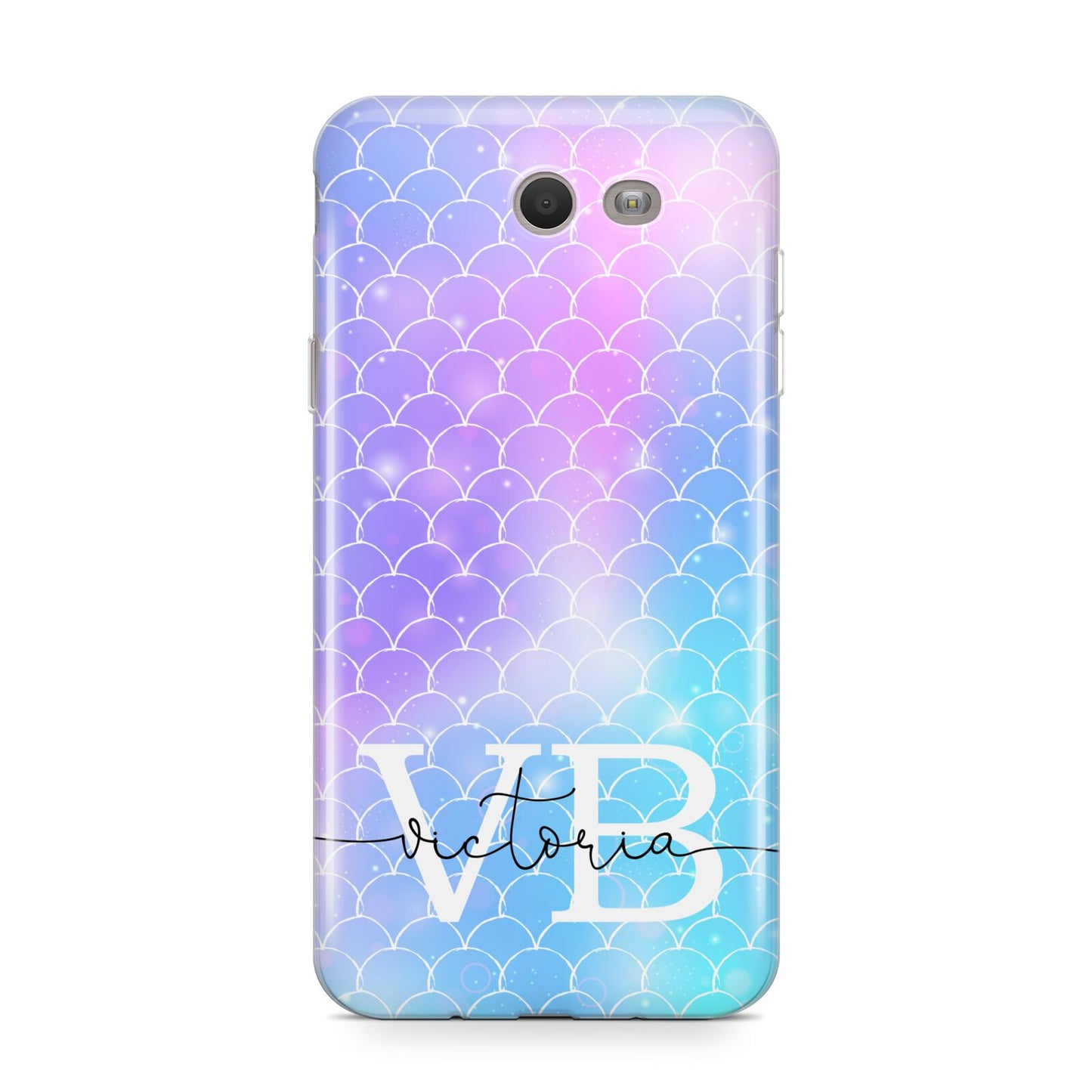 Monogram Mermaid Glitter with Name Samsung Galaxy J7 2017 Case