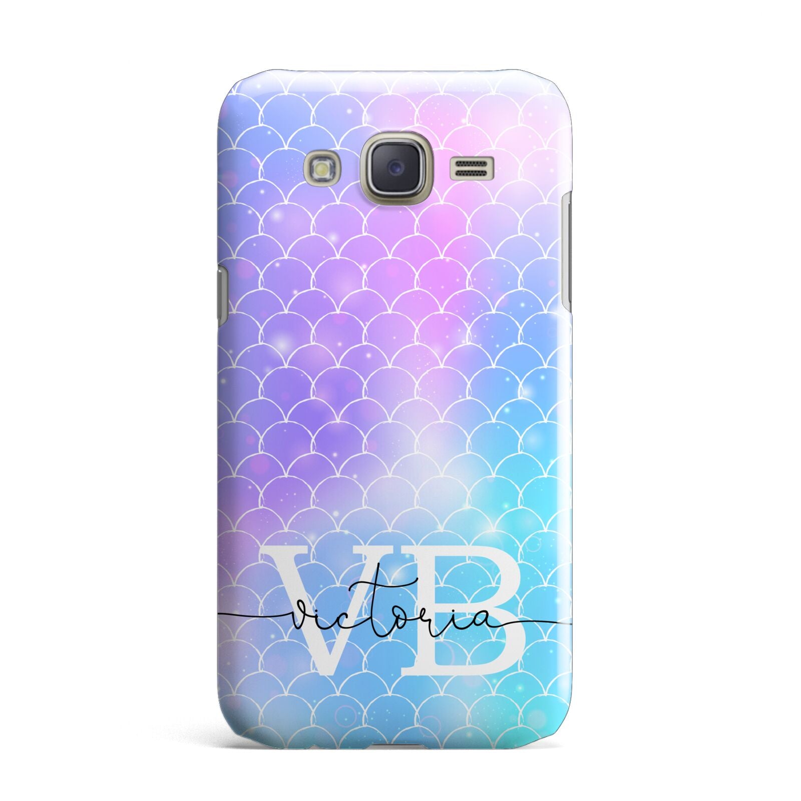 Monogram Mermaid Glitter with Name Samsung Galaxy J7 Case