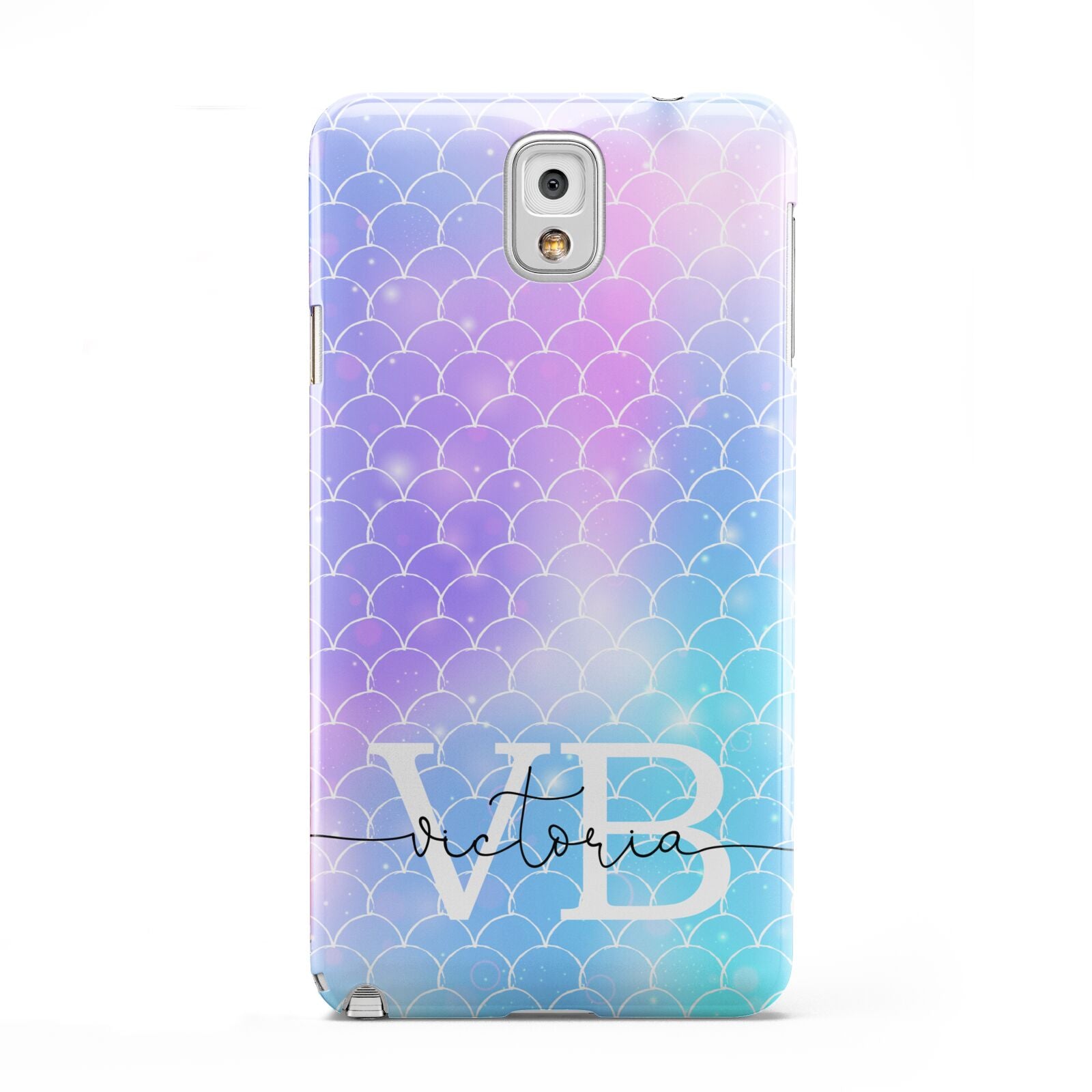 Monogram Mermaid Glitter with Name Samsung Galaxy Note 3 Case