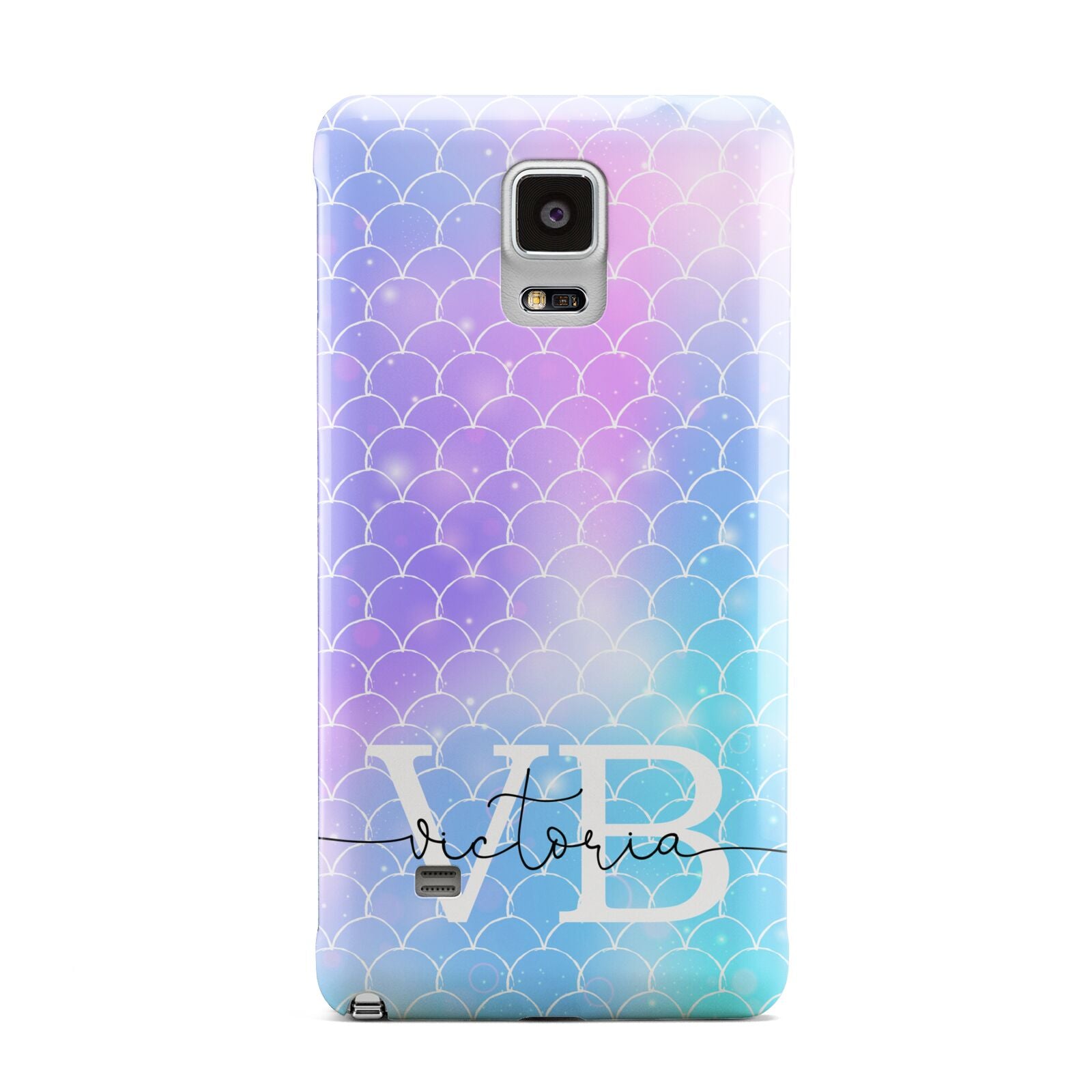 Monogram Mermaid Glitter with Name Samsung Galaxy Note 4 Case