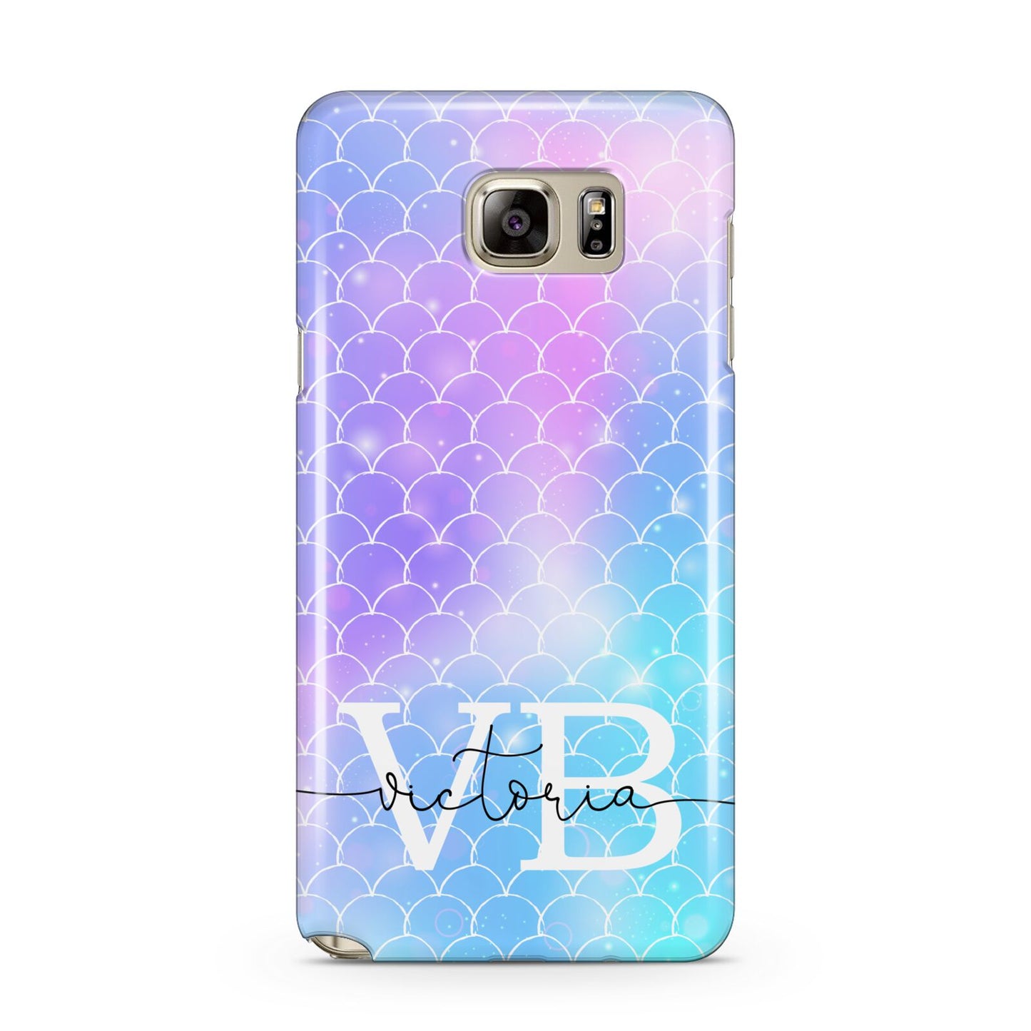 Monogram Mermaid Glitter with Name Samsung Galaxy Note 5 Case