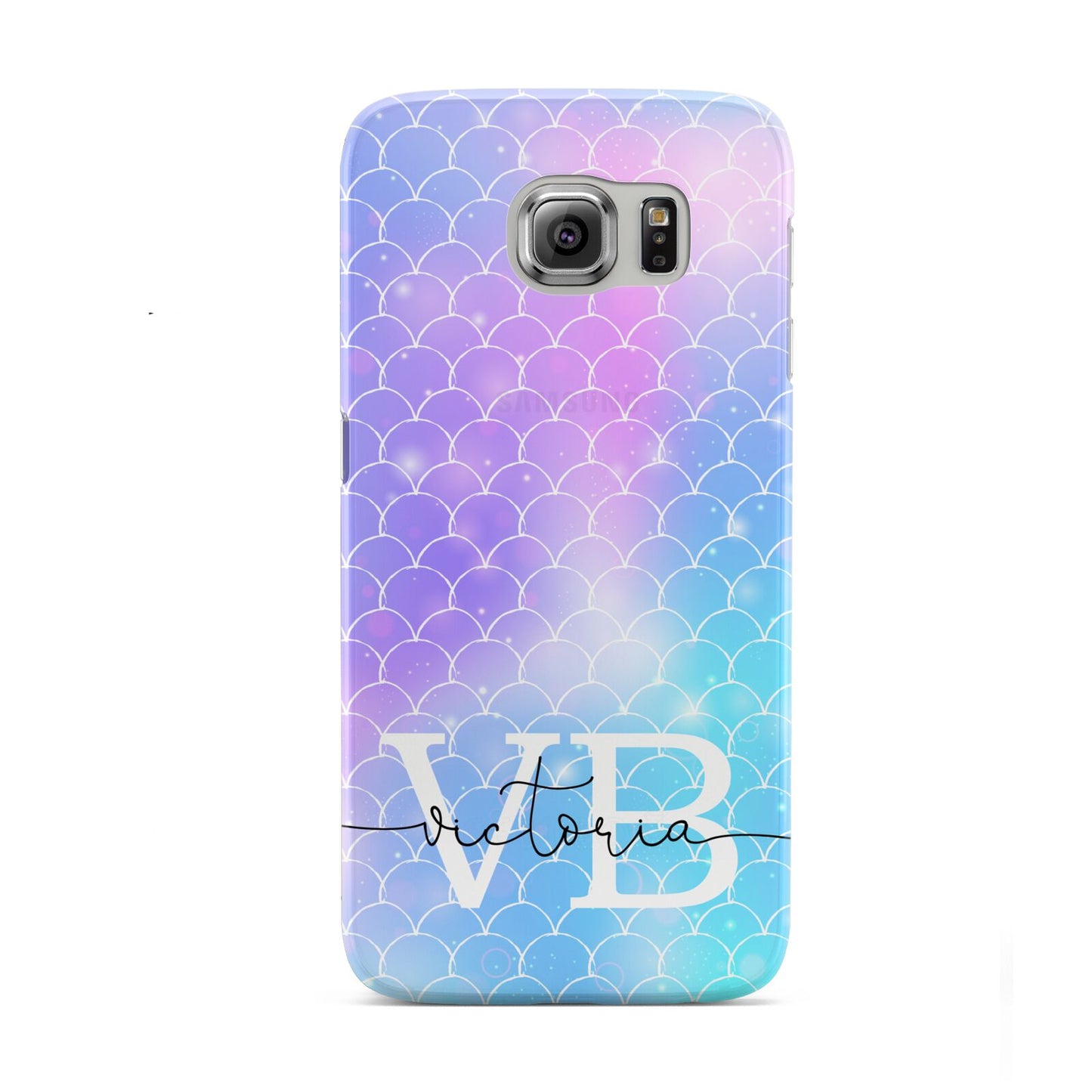 Monogram Mermaid Glitter with Name Samsung Galaxy S6 Case