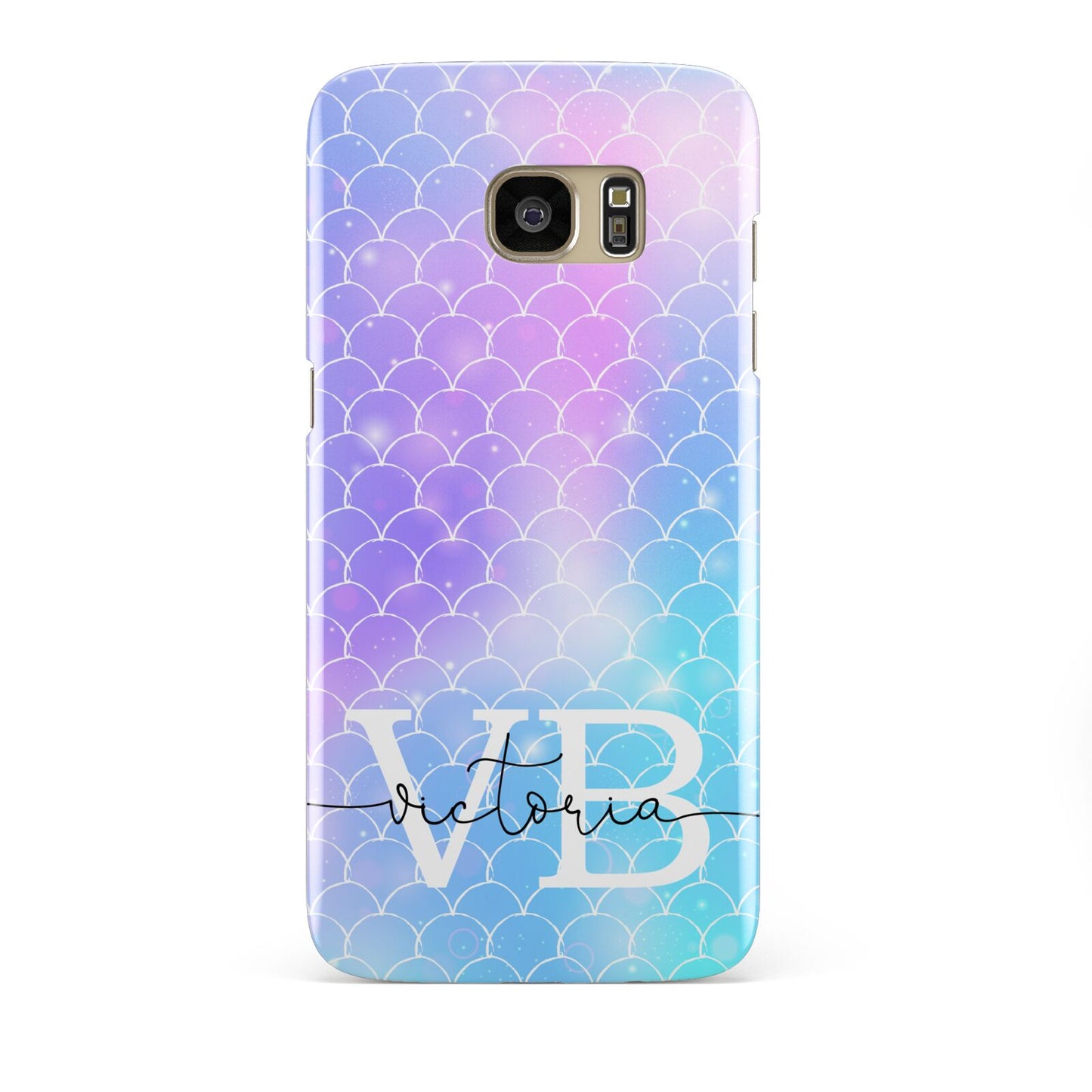 Monogram Mermaid Glitter with Name Samsung Galaxy S7 Edge Case