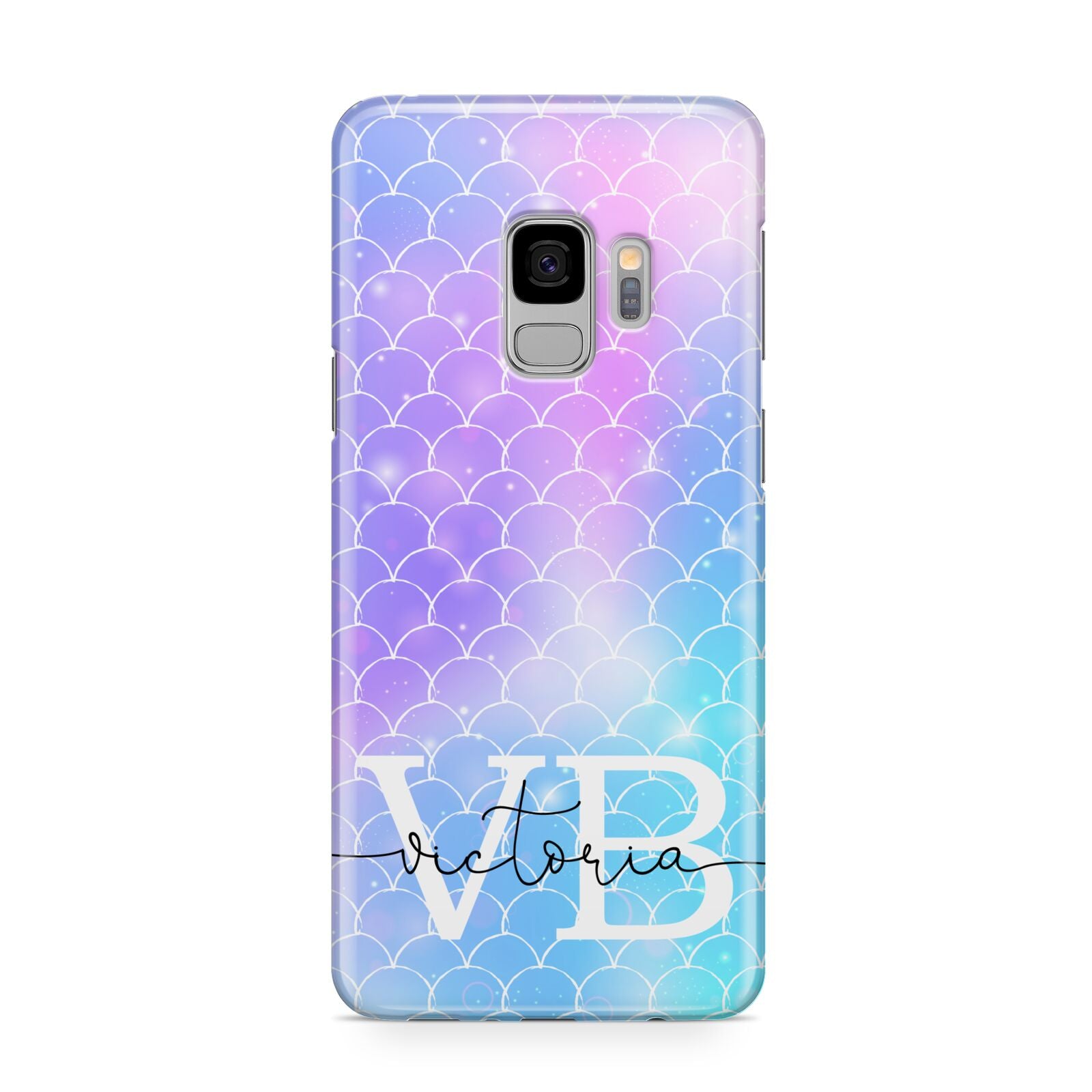 Monogram Mermaid Glitter with Name Samsung Galaxy S9 Case