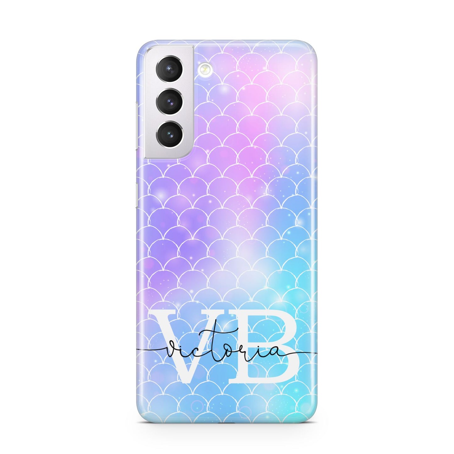 Monogram Mermaid Glitter with Name Samsung S21 Case