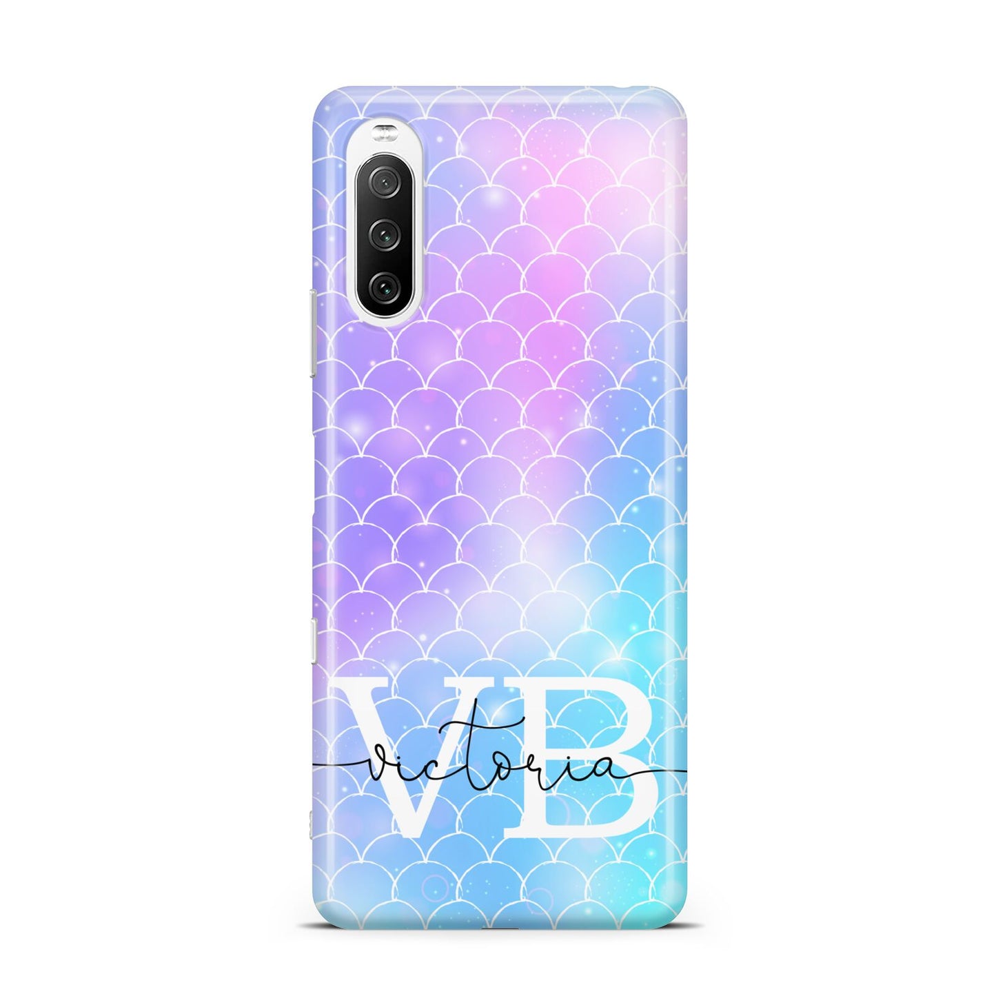 Monogram Mermaid Glitter with Name Sony Xperia 10 III Case