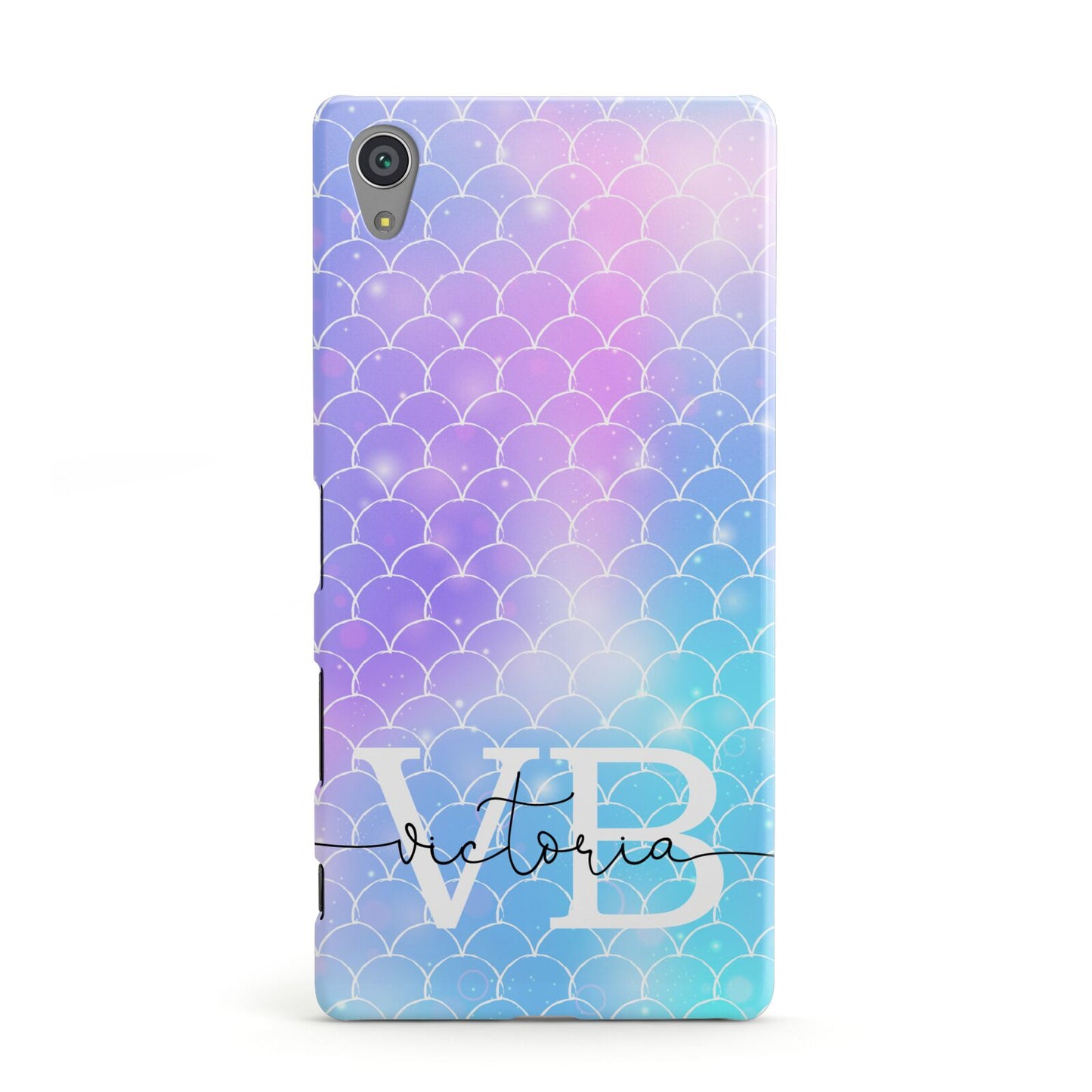 Monogram Mermaid Glitter with Name Sony Xperia Case