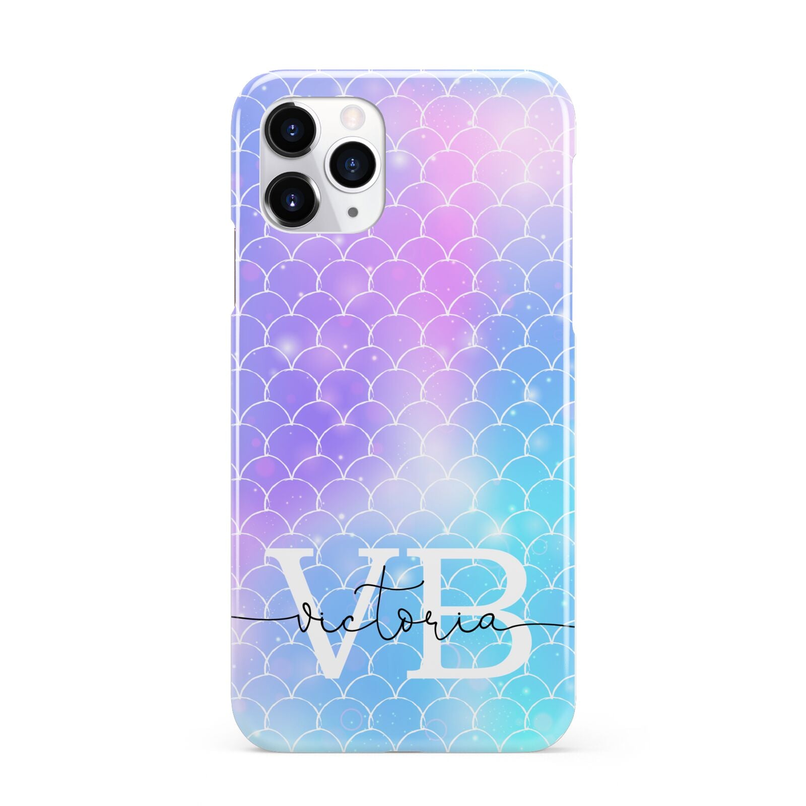 Monogram Mermaid Glitter with Name iPhone 11 Pro 3D Snap Case