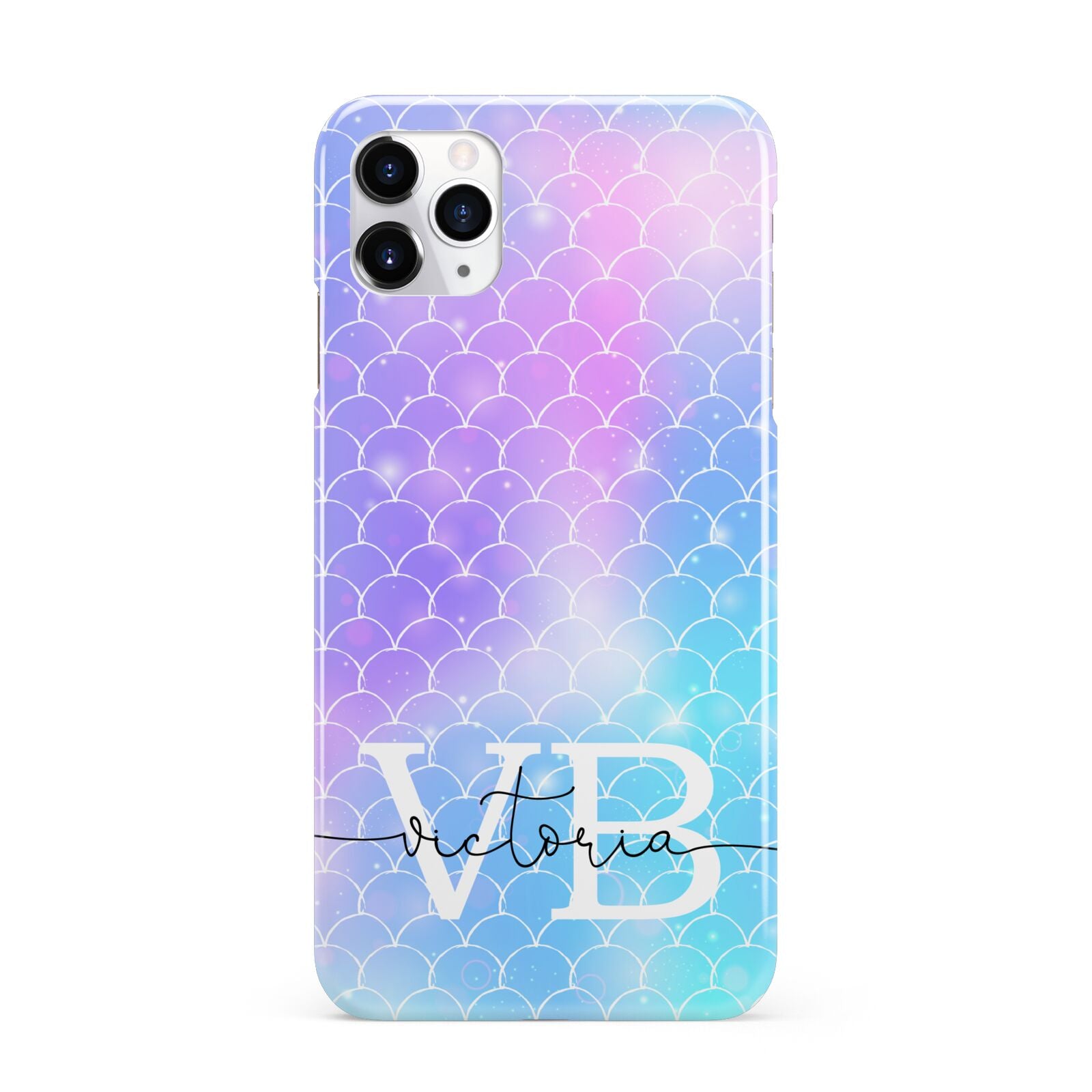 Monogram Mermaid Glitter with Name iPhone 11 Pro Max 3D Snap Case