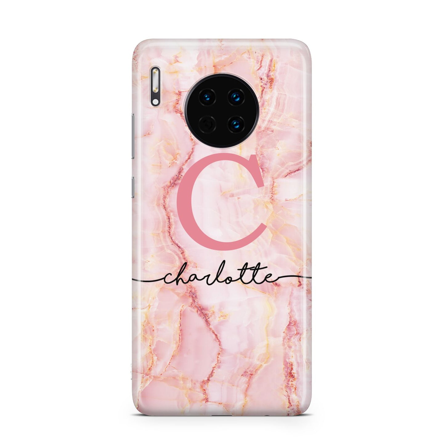 Monogram Pink Gold Agate with Text Huawei Mate 30