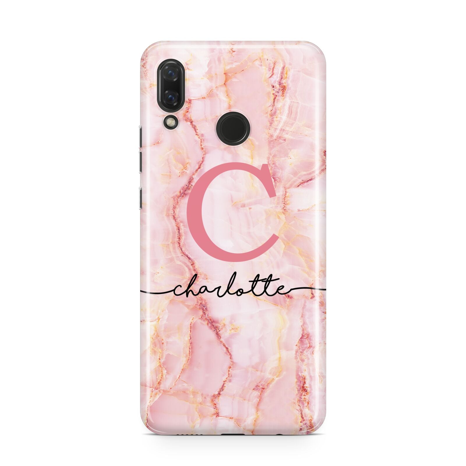 Monogram Pink Gold Agate with Text Huawei Nova 3 Phone Case