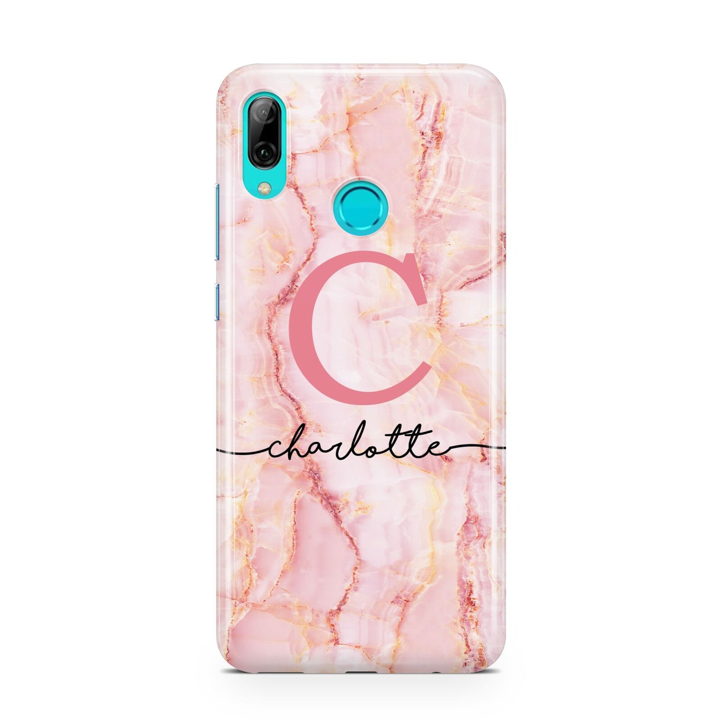 Monogram Pink Gold Agate with Text Huawei P Smart 2019 Case