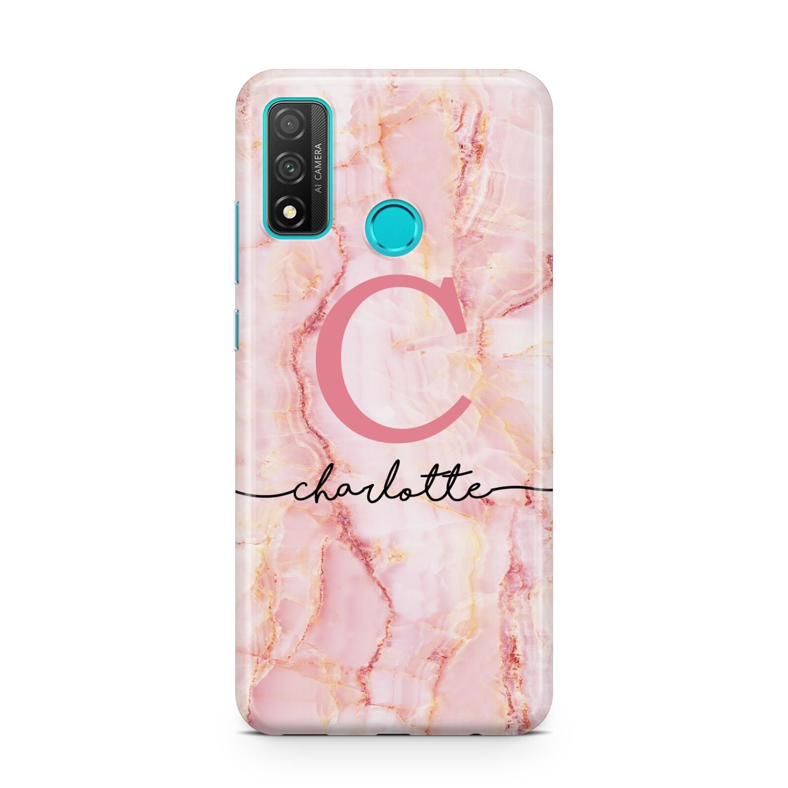 Monogram Pink Gold Agate with Text Huawei P Smart 2020