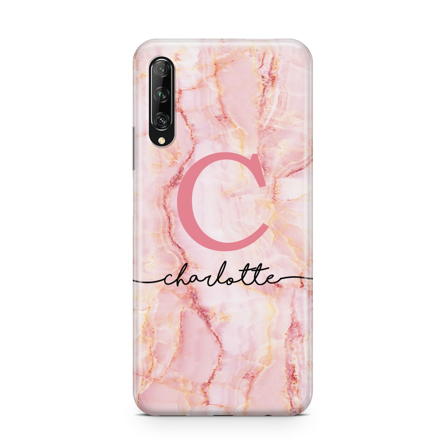 Monogram Pink Gold Agate with Text Huawei P Smart Pro 2019