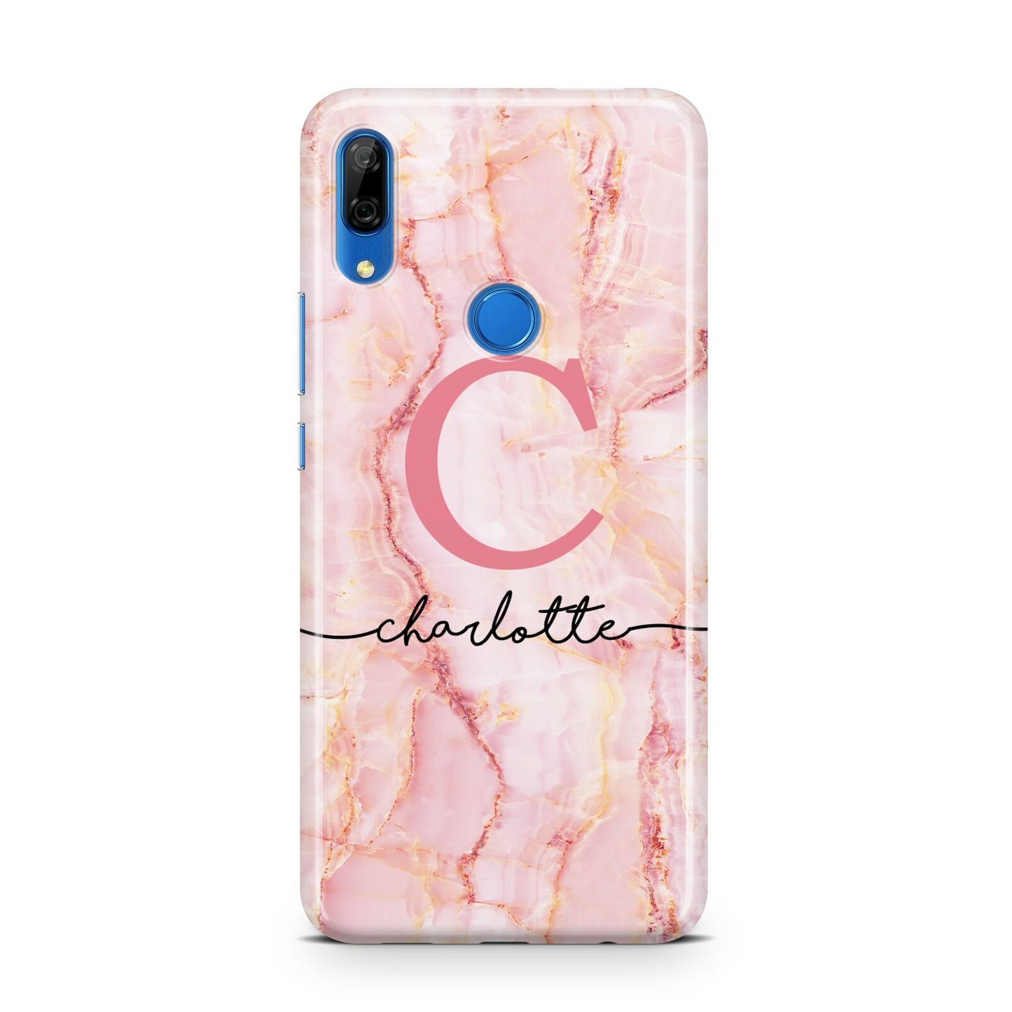 Monogram Pink Gold Agate with Text Huawei P Smart Z