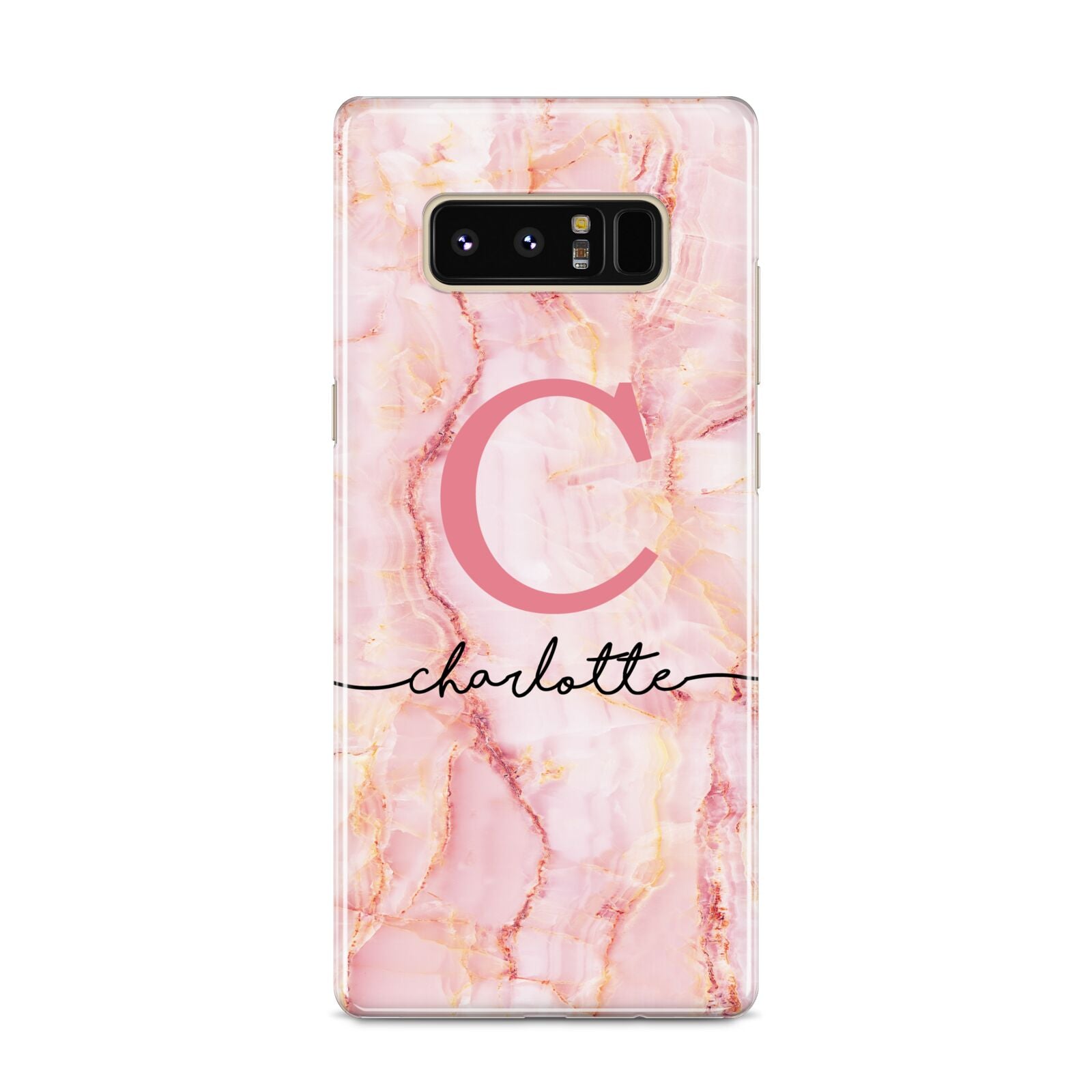 Monogram Pink Gold Agate with Text Samsung Galaxy S8 Case